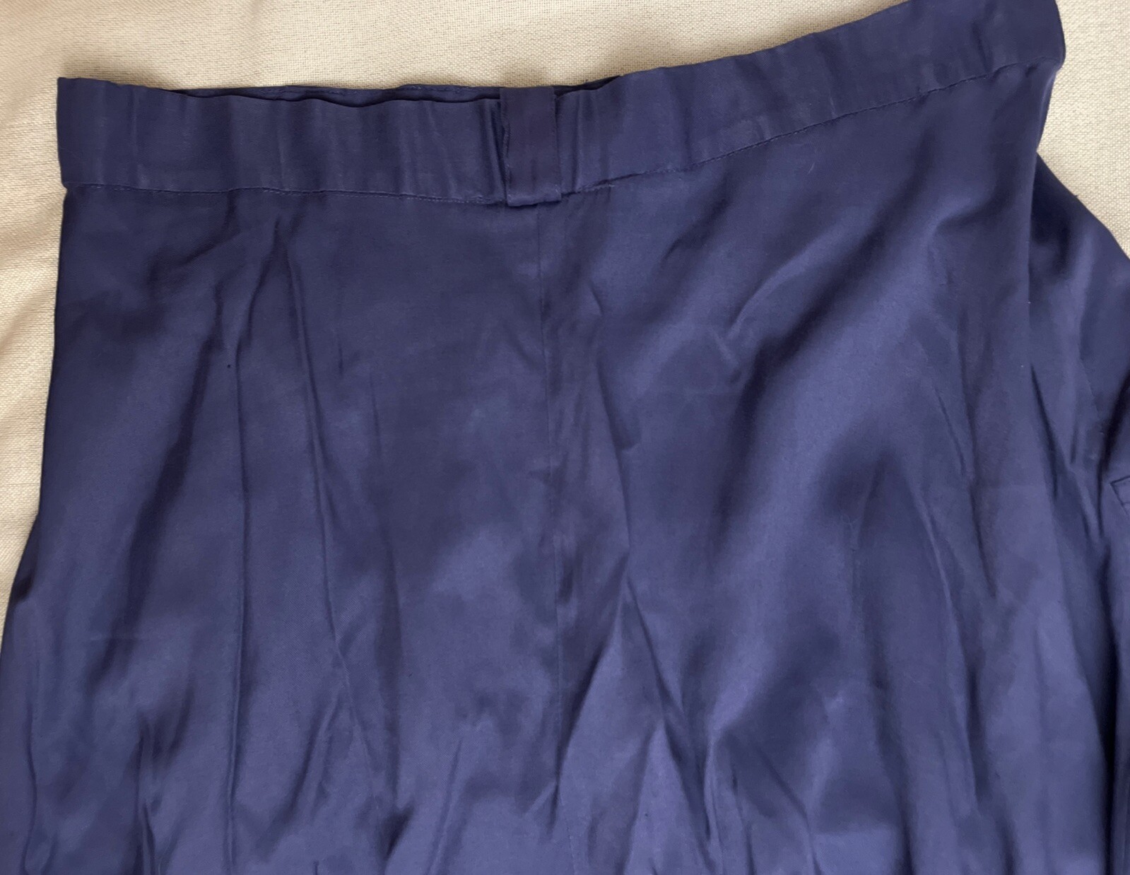 Allison Smith VINTAGE Button Midi Blue Skirt 12 Pleats Pockets Belt loop 80’s
