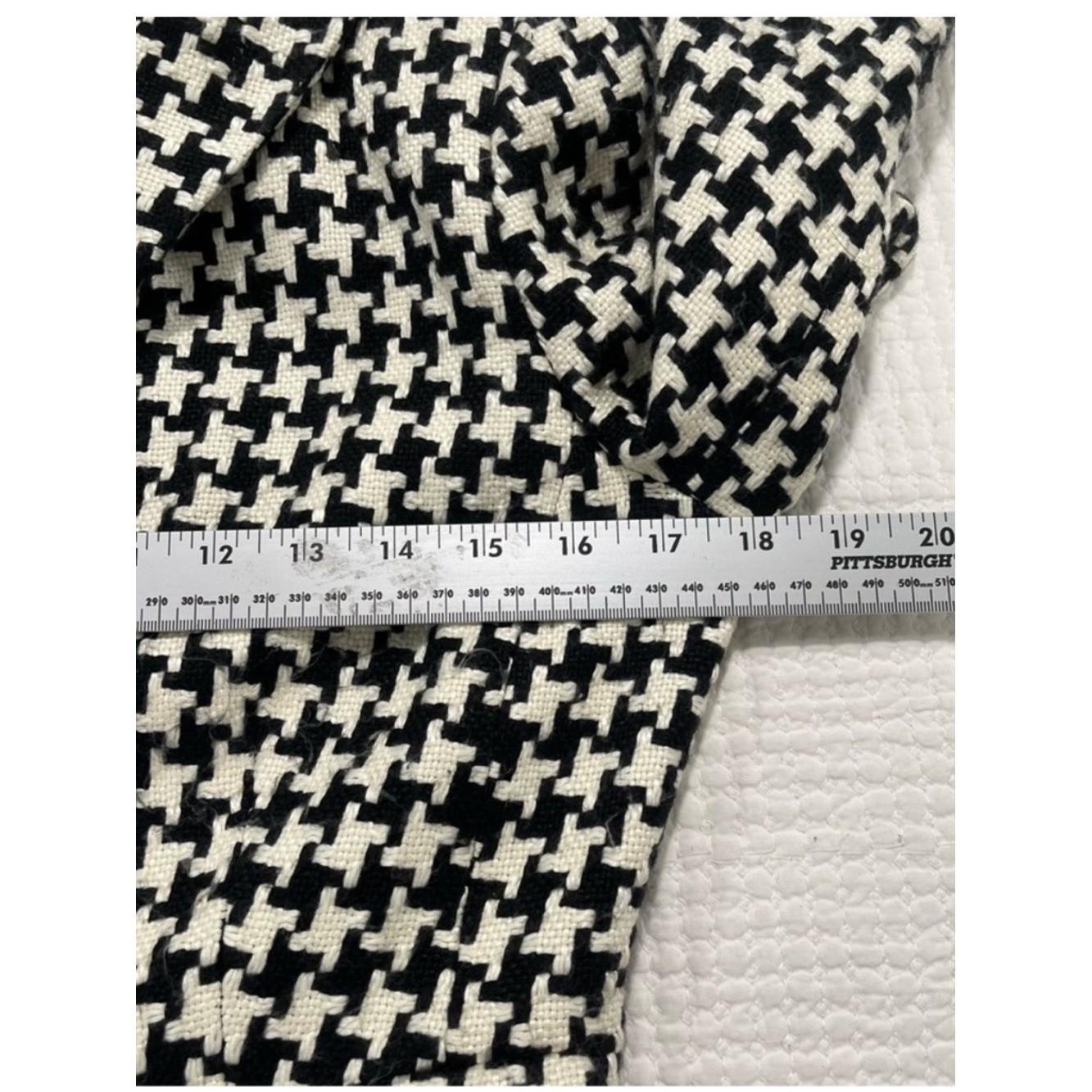 Liz Claiborne Houndstooth Cropped Blazer Jacket Sz 4 Black White VTG Career Chic