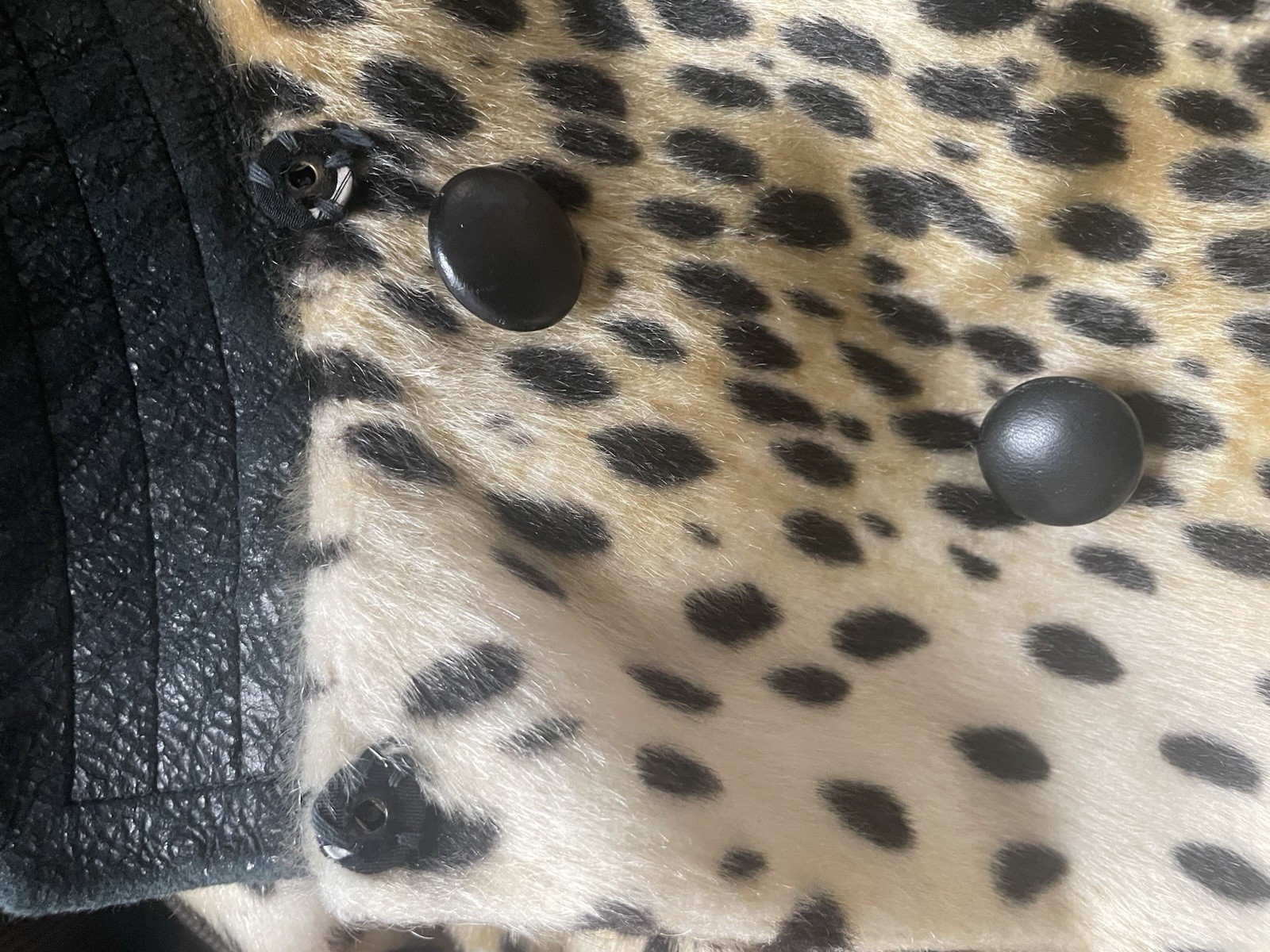 RARE Vintage 1960s Faux Leopard Swing Coat Safari Pinup Rockabilly La France M