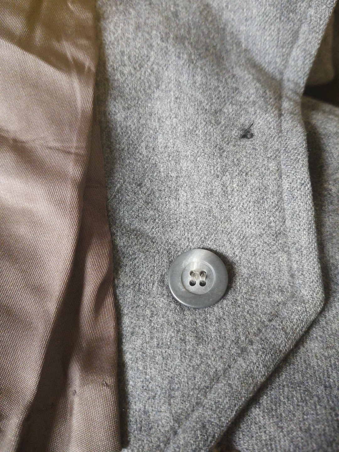 Pendleton Vintage Charcoal Wool Button Front Blazer Made In USA Size 12 FLAWS