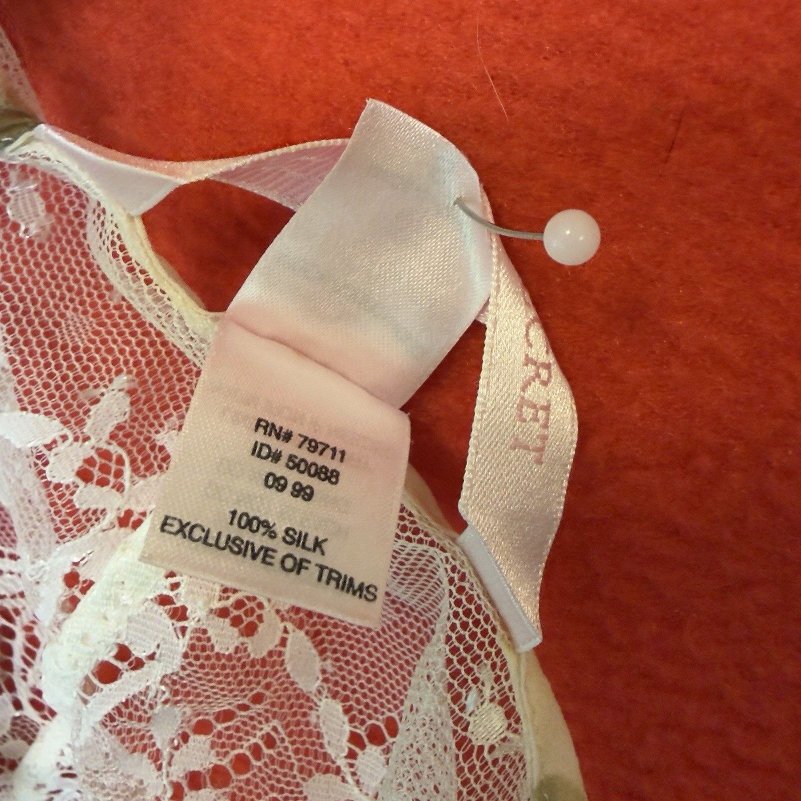 VICTORIA’S SECRET … 100% Silk Chiffon Lace Teddy Bodysuit … Size S