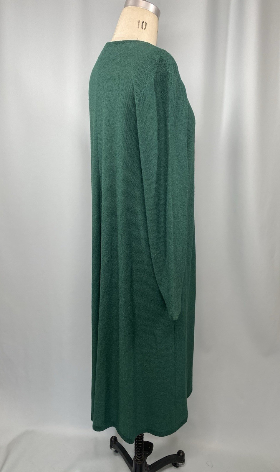 Vintage Dress 16W 2X Green Knit wool rayon JENNIFER ROBERTS SAKS FIFTH AVE 90s
