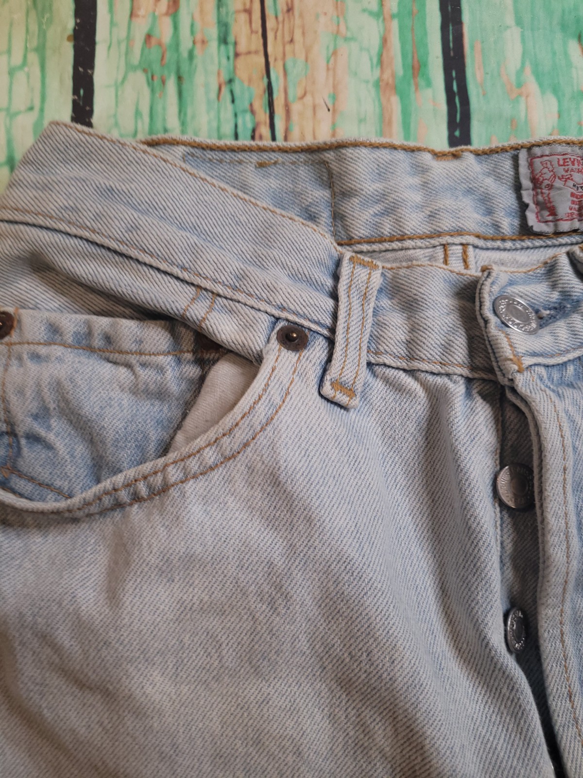 Vintage Levis Jeans 28×25 Light Denim Pant Faded High Rise 901 Relaxed Loose Y2K