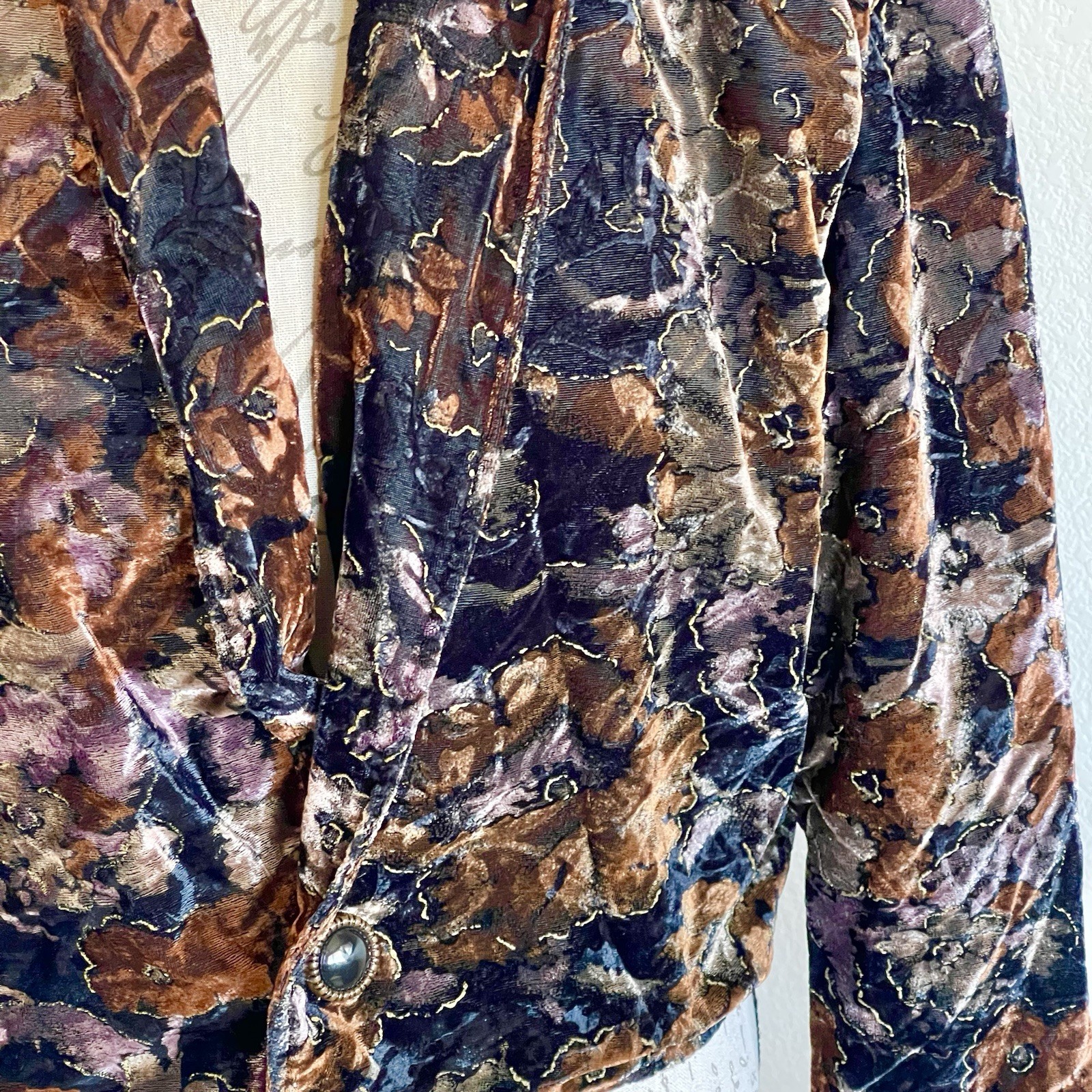 Vintage My Boyfriend’s Back Women’s Blazer Jacket One Size Floral Velvet Retro