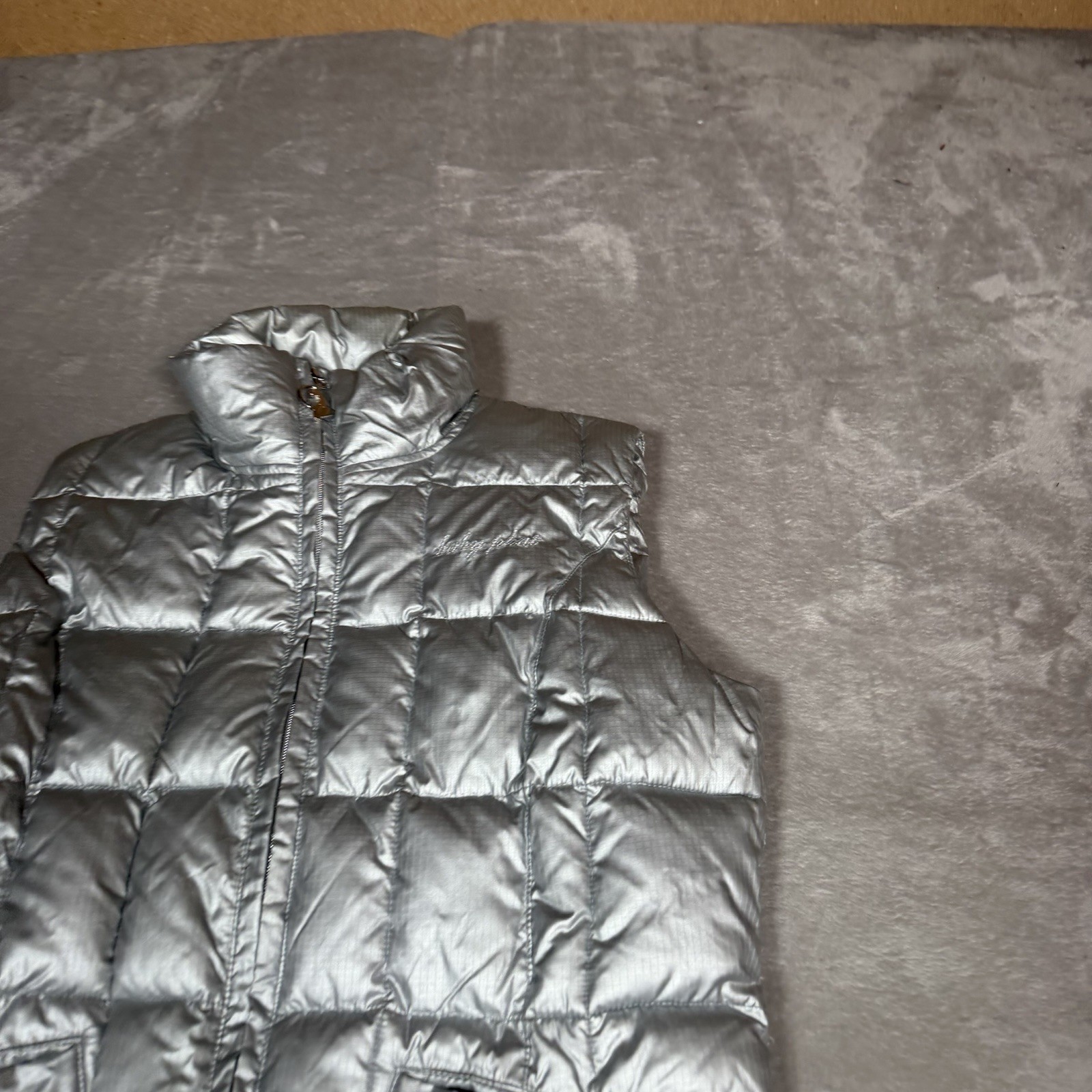 VTG Baby Phat Vest Womens Medium Gray Full Zip Puffer Sleeveless Outdoors Y2K
