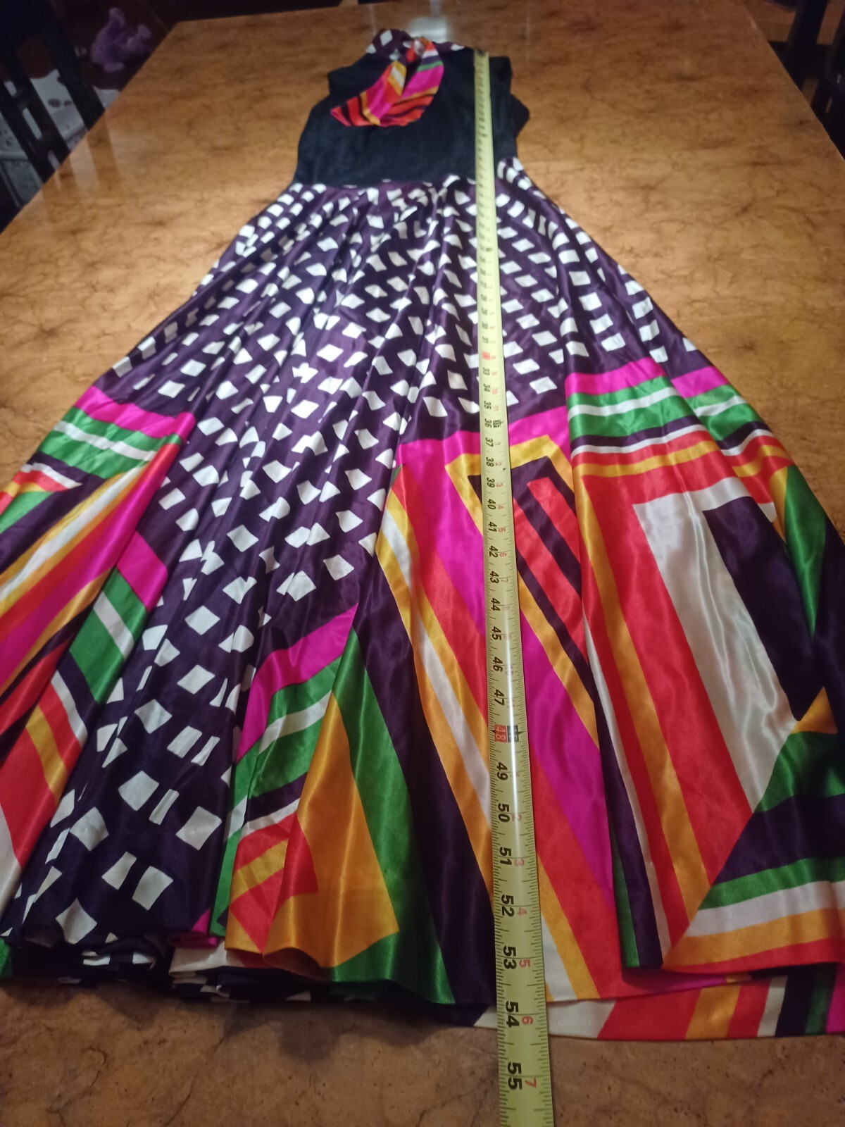 True VTG Mid-century FUNKY 1960s 1970s Split Skirt Maxi Dress Beachwear Mod MCM