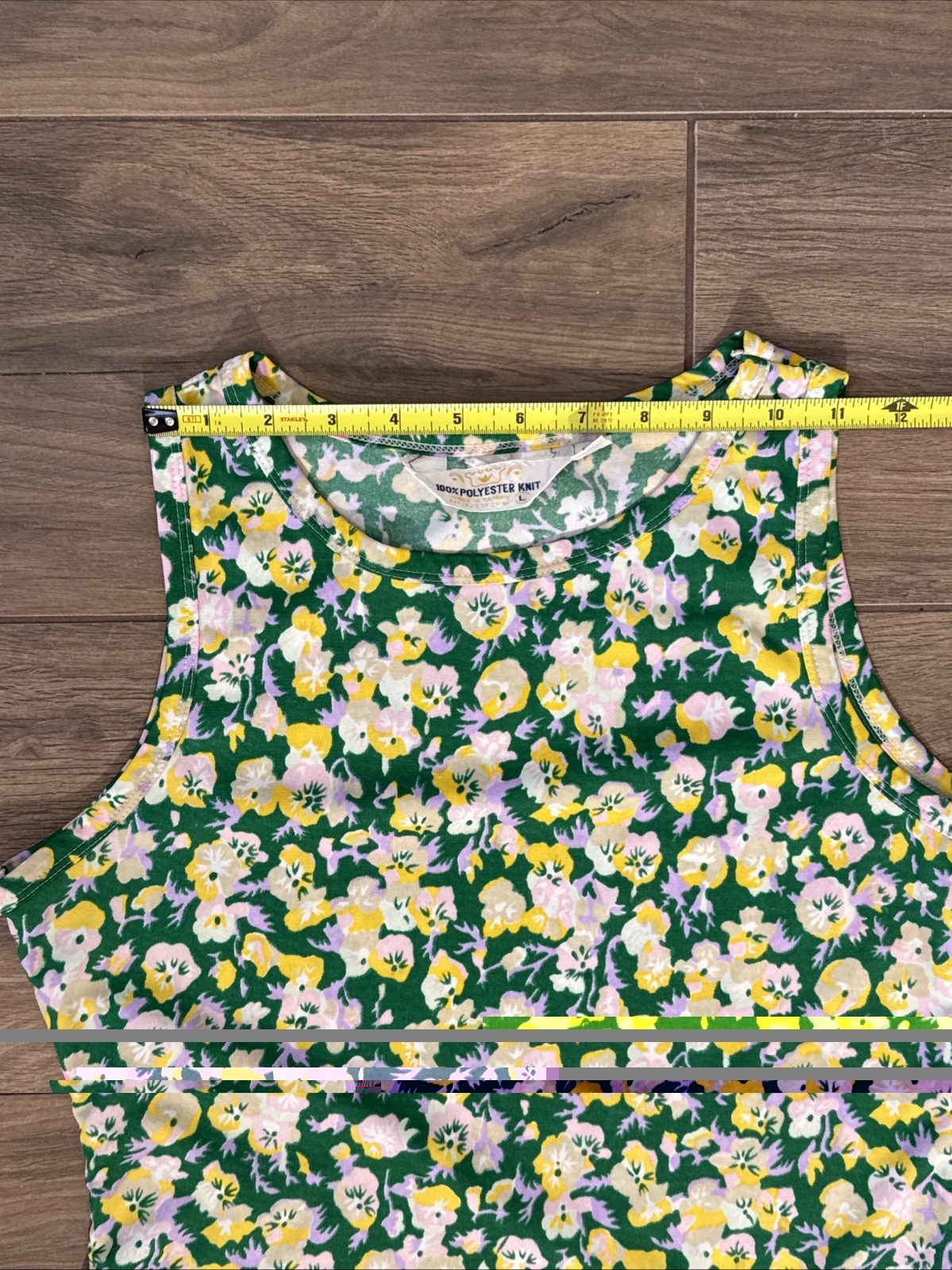 Vintage 1970s Polyester Tank Top Maximalism Flower Power Print Women’s XS/S
