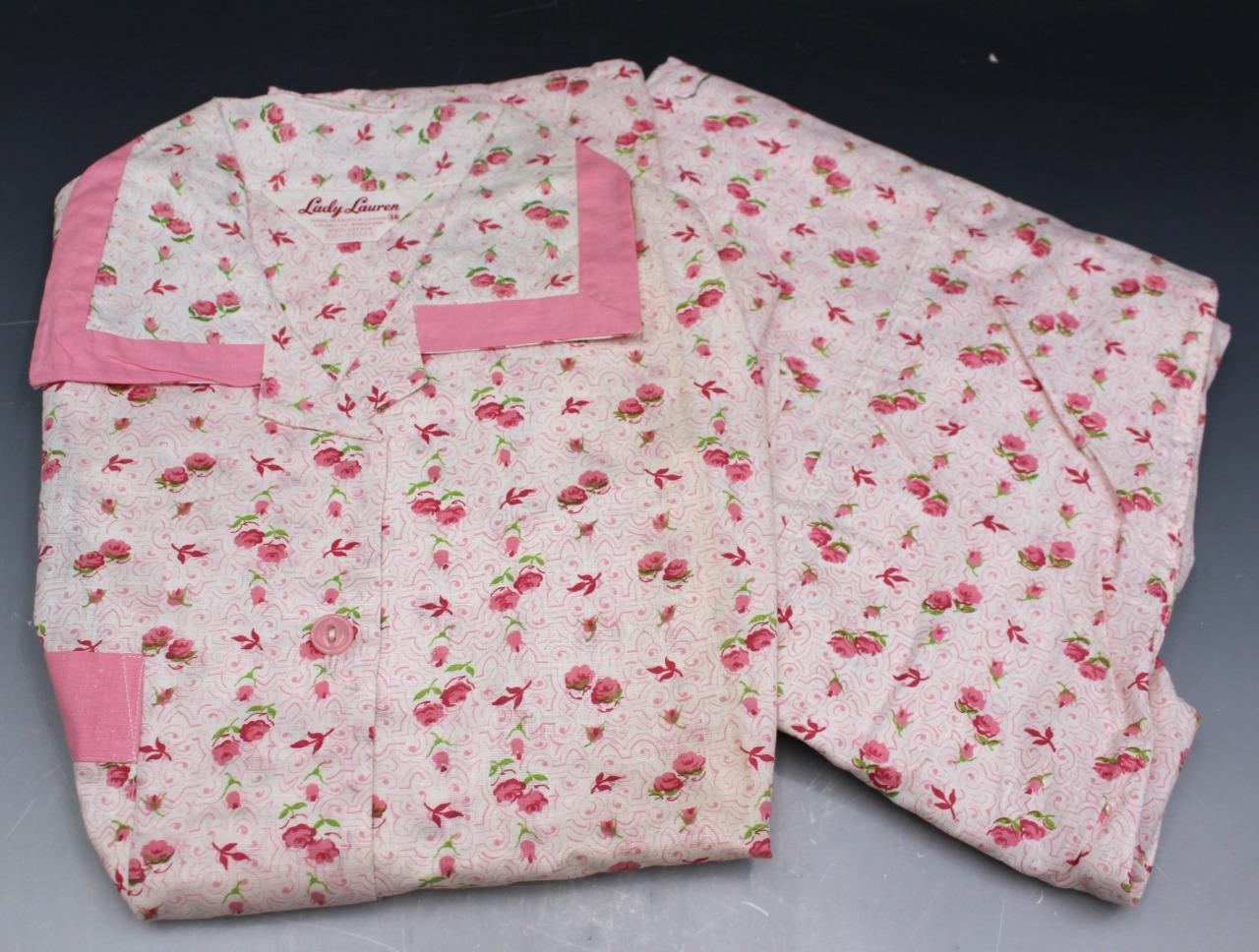 Vintage F.W. Woolworth Lady Lauren Cotton 2 Pc Pajamas in Original Package