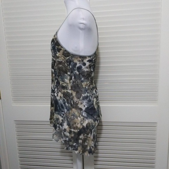 Free People Intimately Floral Lace Racerback Camisole Grey Tan Small S P