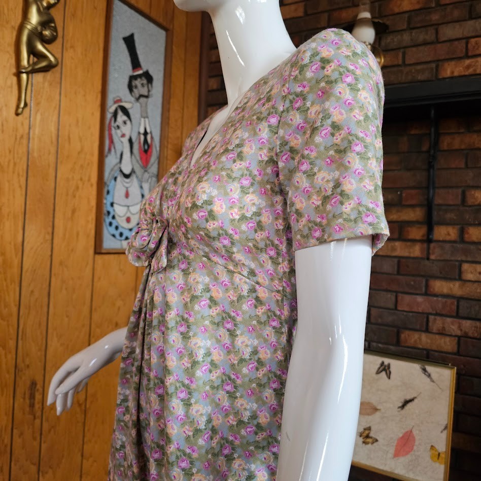 Vintage 90s Mall Rat EXPO Cottagecore Ditzy Floral Palazzo Pants Jumpsuit XS/S P