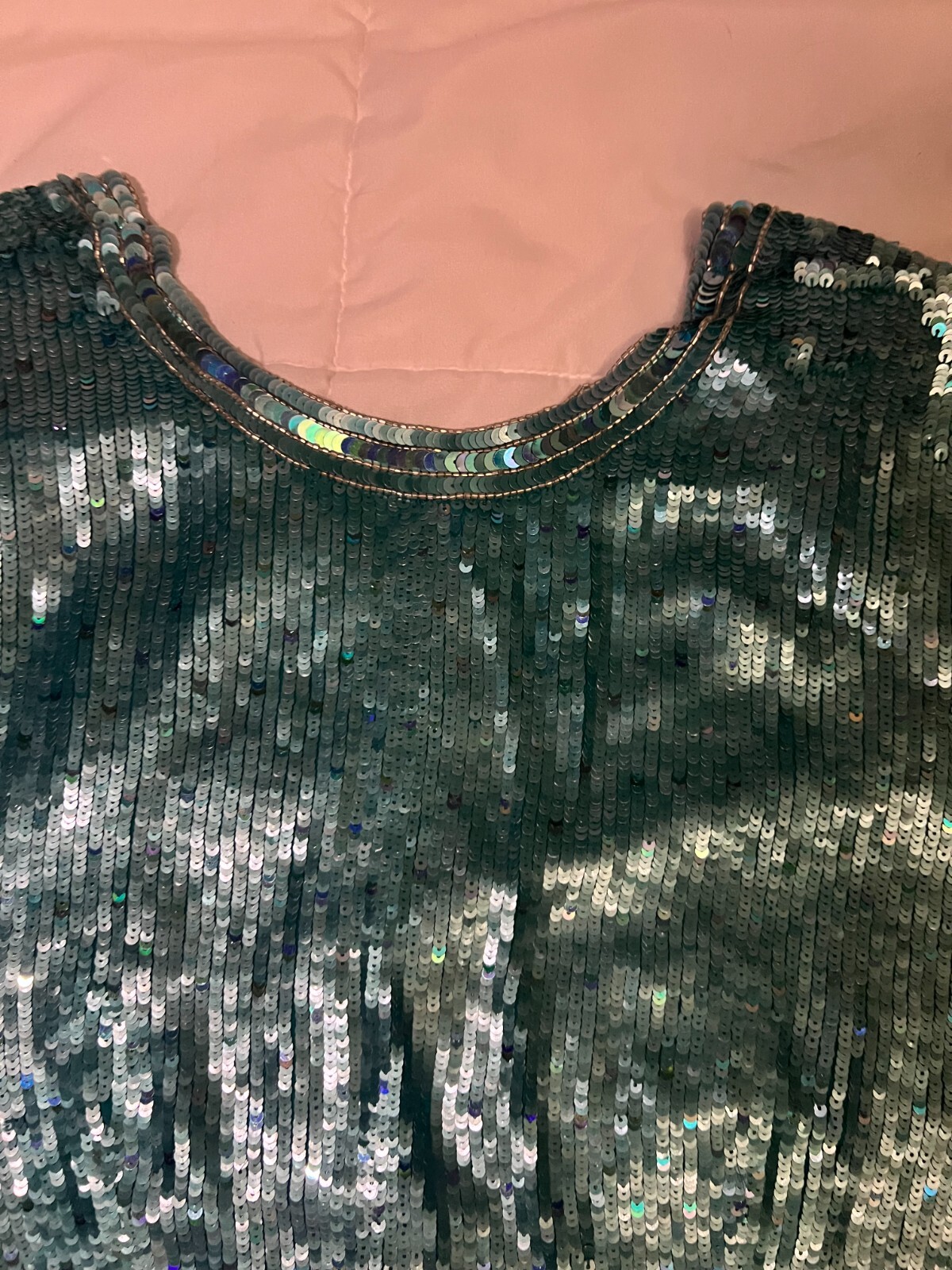 Naeem Khan Riazee Nights Blue Silver Beaded Evening Formal Dress M