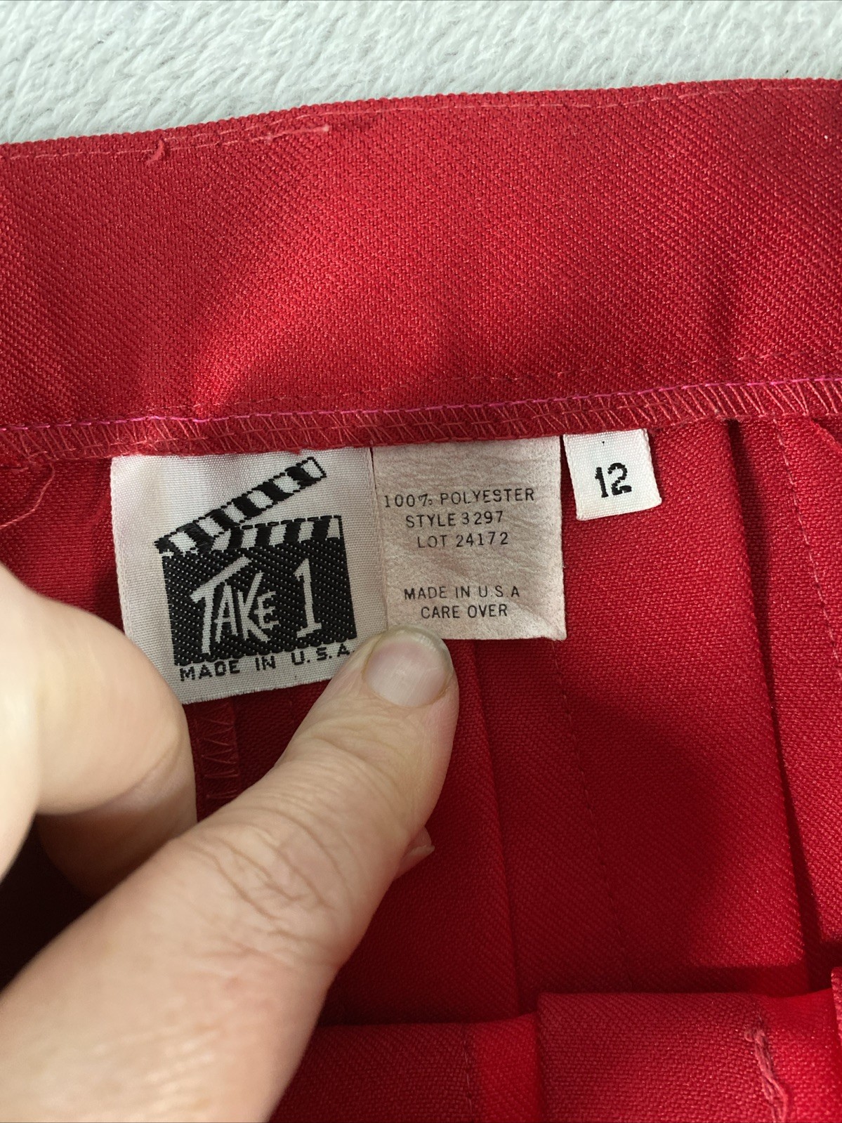 Vintage Take 1 Pleated A-Line Midi Skirt Women’s 12 Red School Office
