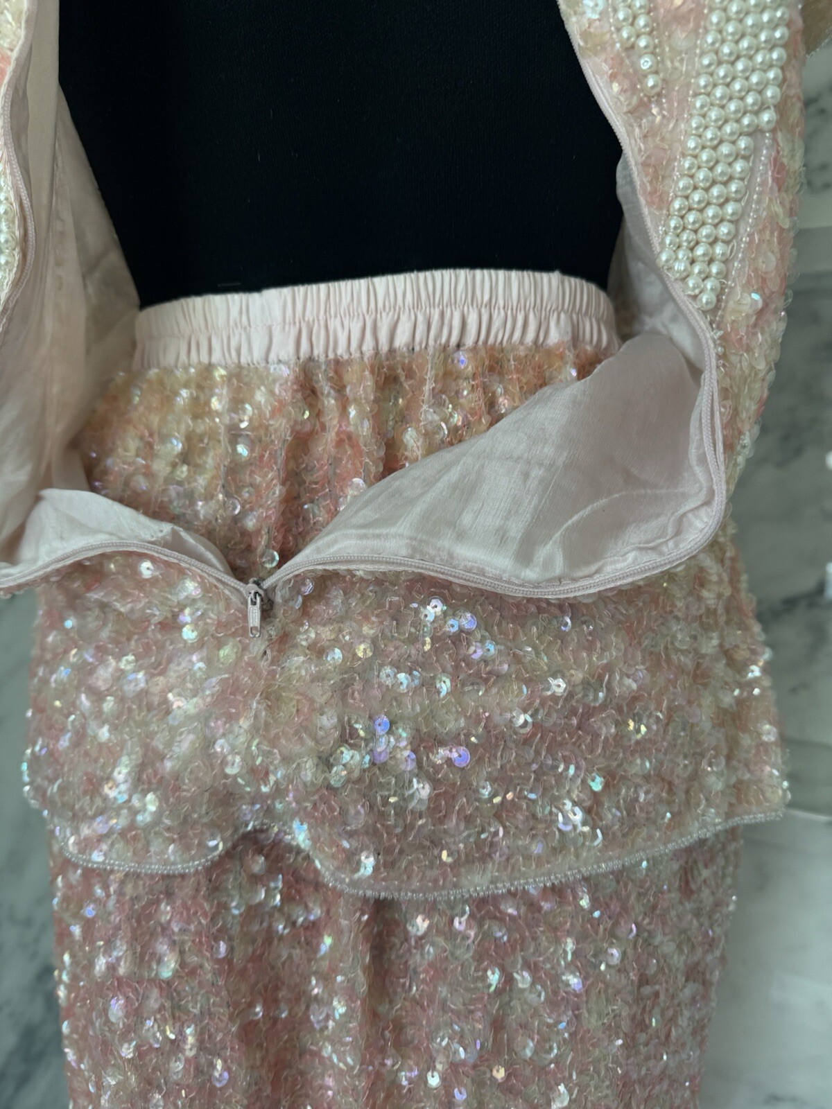 Vintage Women’s Two Piece Set Sequins. Skirt And Top.