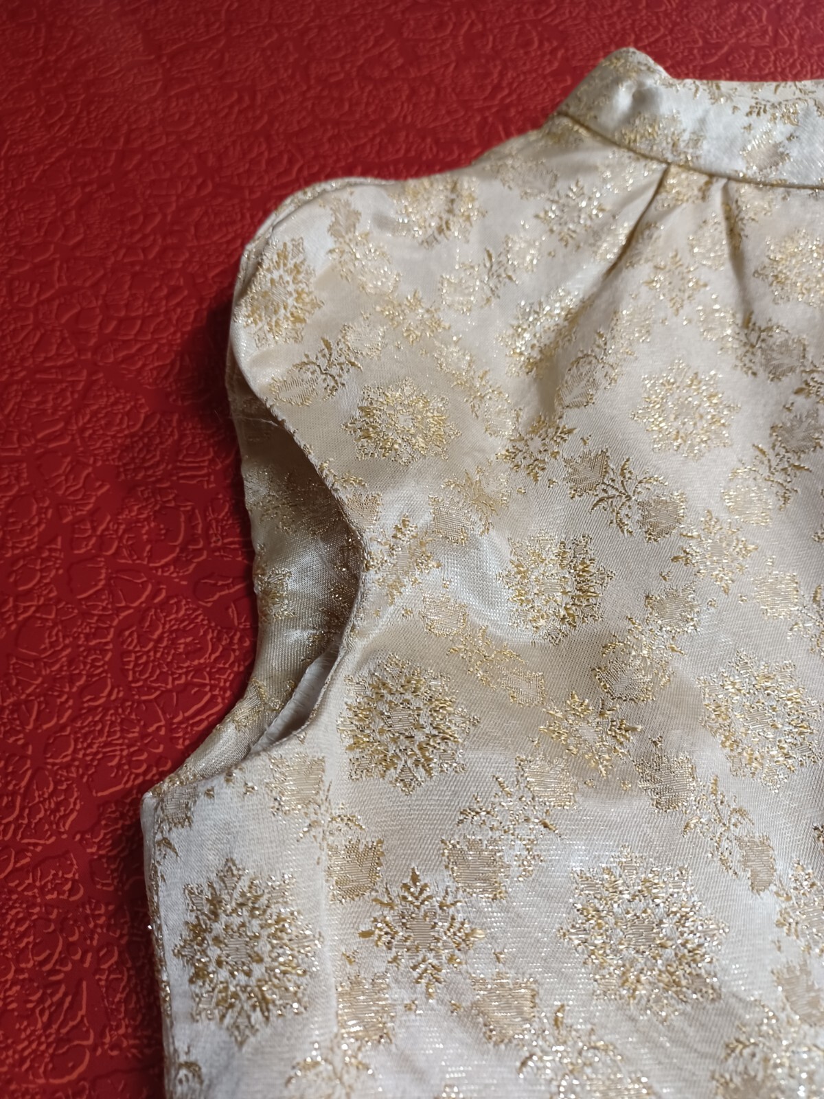 True VTG 1960s Mid-century Gold Brocade Dress Jacket Set Jackie Kennedy S/M MCM