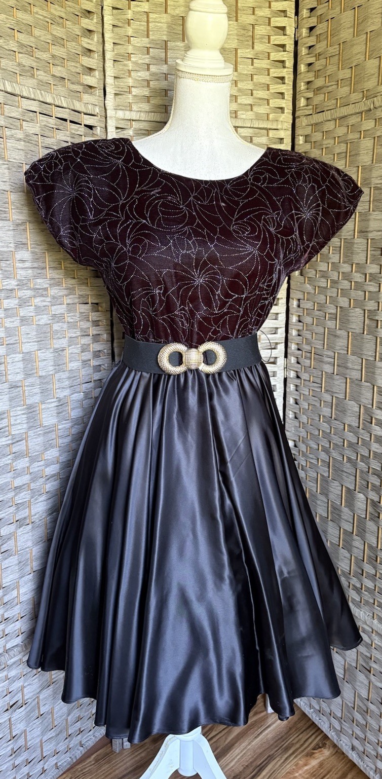 Vintage 60’s FILIGREE Black Silver Rockabilly Country Singer Dress Costume SZ 6