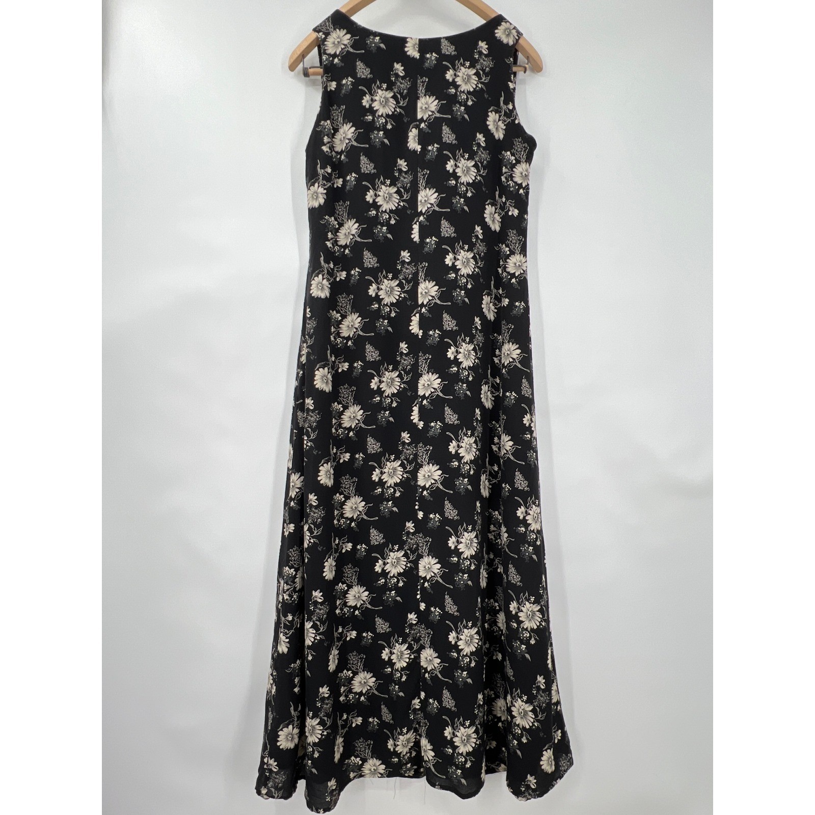 Vtg Y2K Valerie Stevens Silk Maxi 8 Dress Cottagecore Boho Dark Fairy Sleeveless