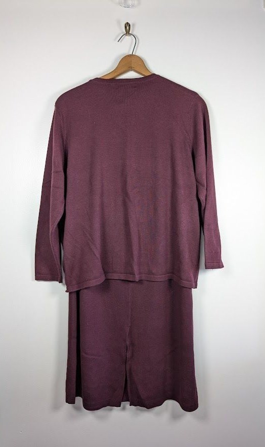 VTG 2 Piece Sweater Dress Size 18 20 Cottagecore Floral Whimsigoth Embroidered