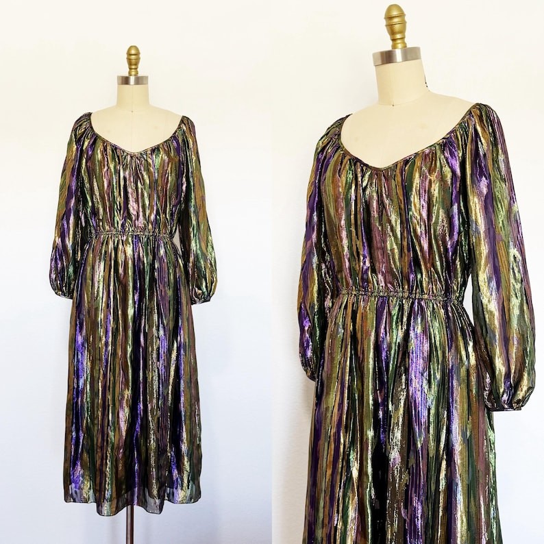 1970s Lillie Rubin Dress / Disco Dress / Studio 54 Dress / Size Medium – Large