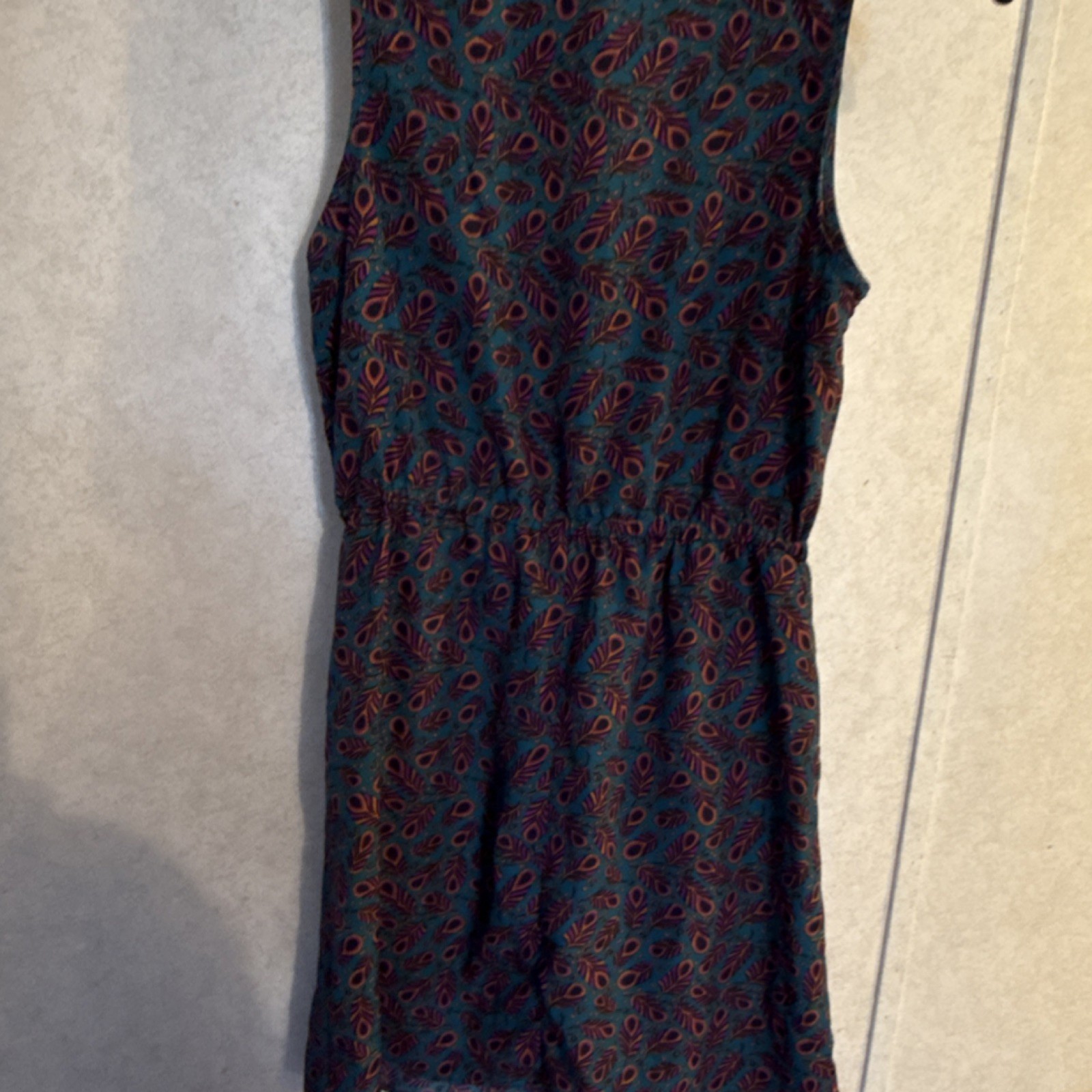 BeBop Paisley Sleeveless Dress Teal Purple Orange L Women’s Casual Dress