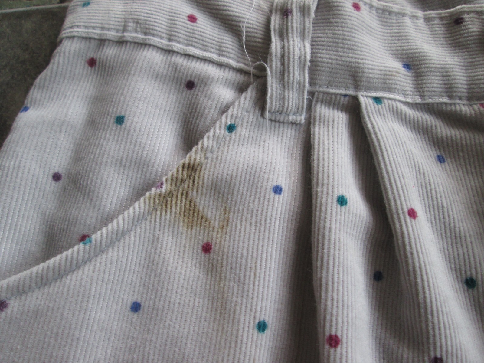 Vintage Palmetto’s Mom Pants 12 24×25 Gray Corduroy High Waist Polka Dot Tapered