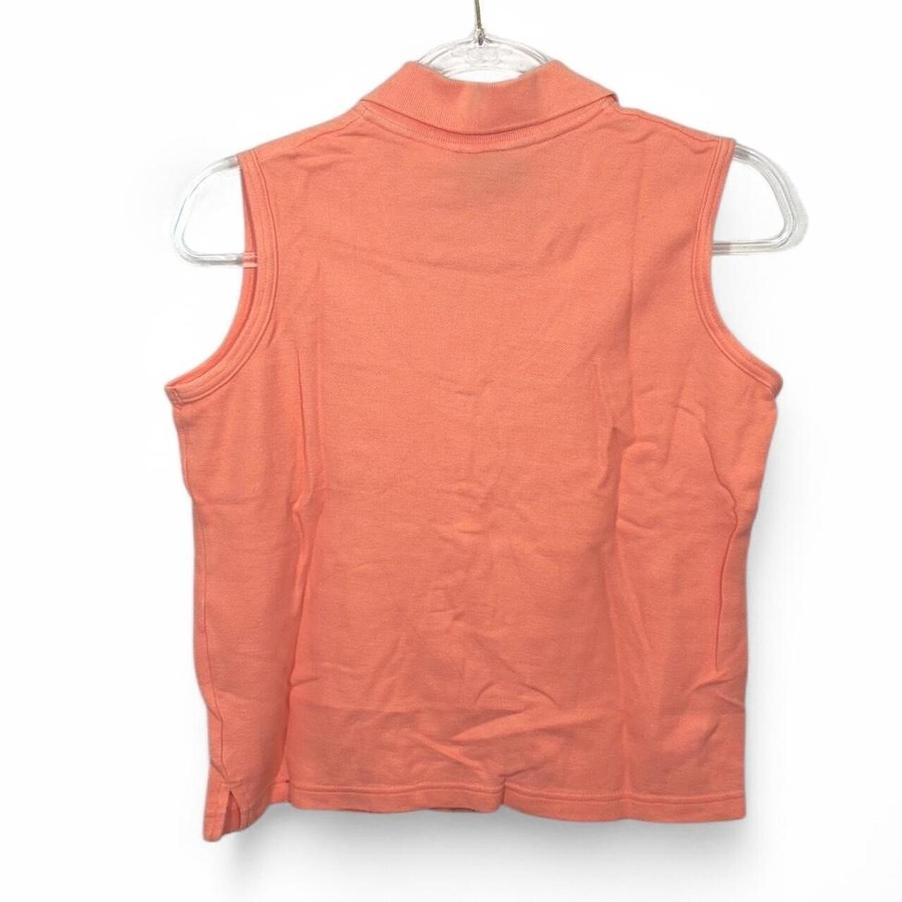 Faded Glory Button-Up Blouse Vintage Coral Color Tank Top 100% Cotton Size S