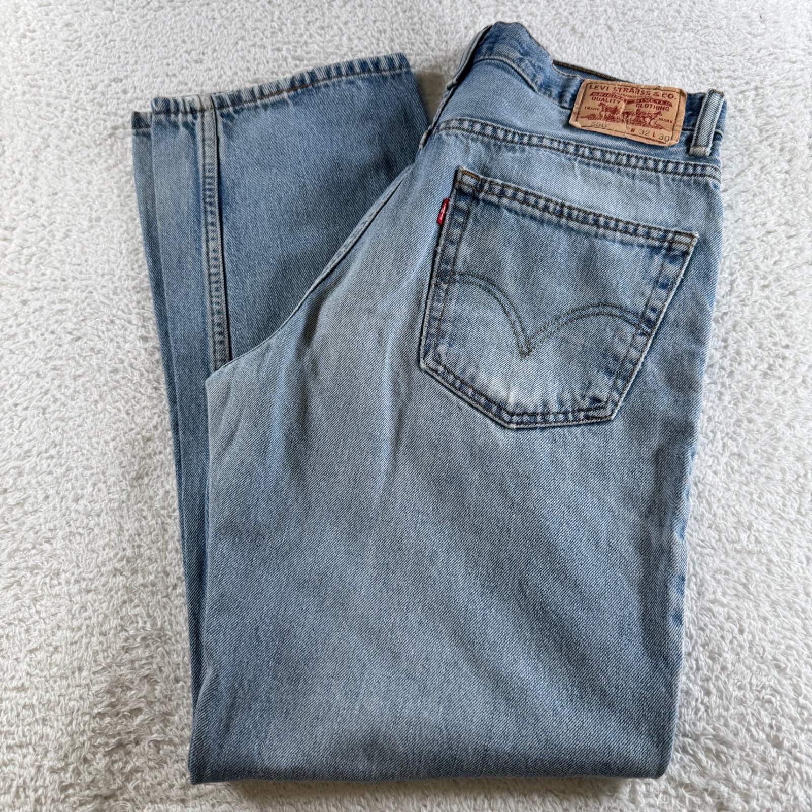 Vintage Levis 550 Mens 32×30 Tag 33×30 Fit Blue Relaxed Jeans Y2K Denim Light