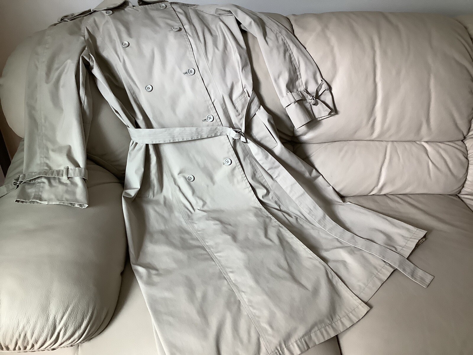 Vintage London Fog Trench Rain Coat Full Length With Belt Size 12 Reg