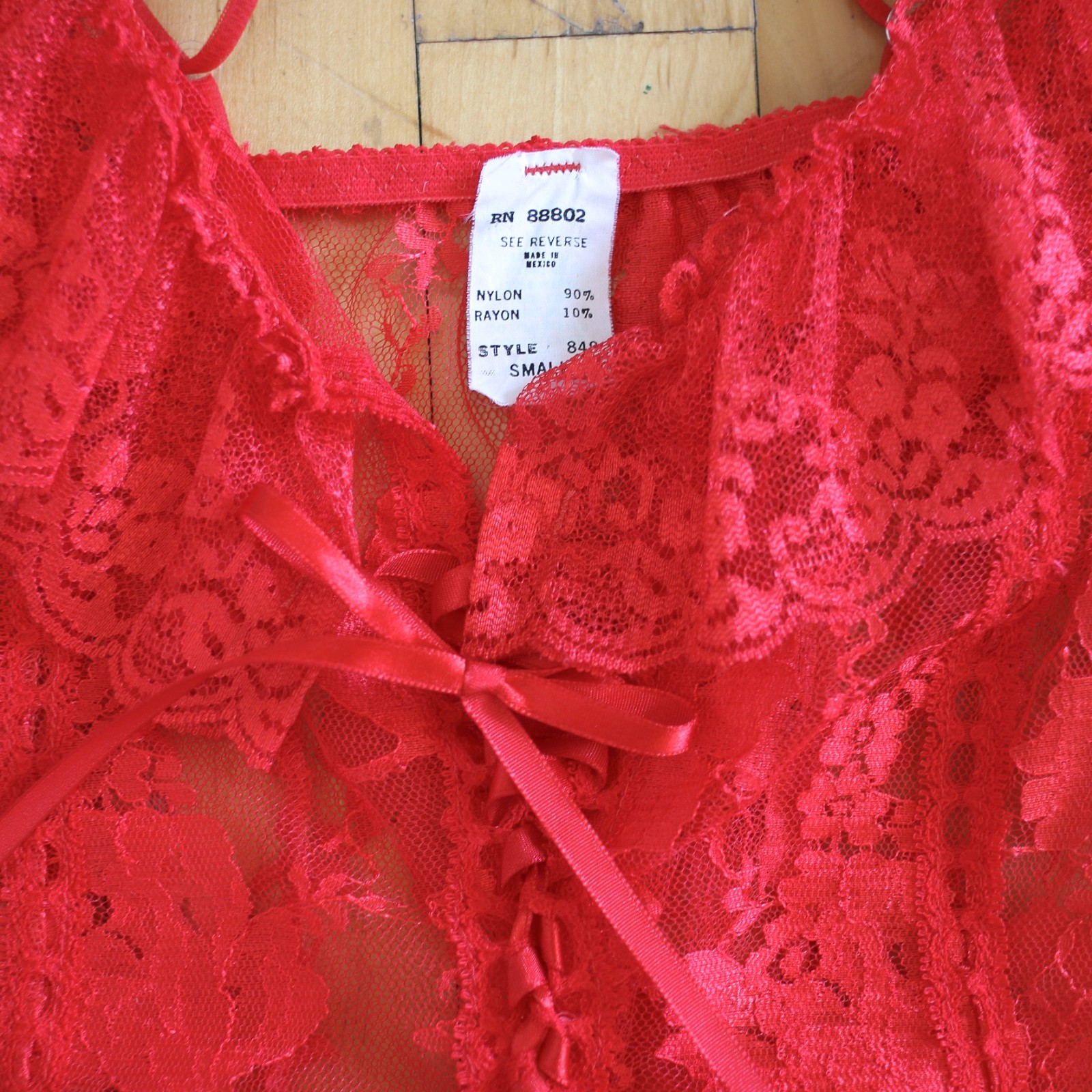 vintage y2k 90s 80s red lace ruffle cami tank top shirt goth rockstar gf small s