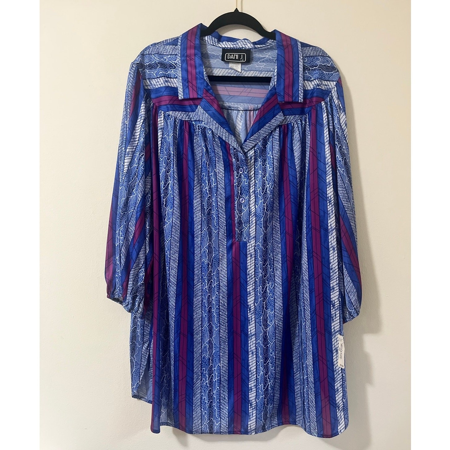 NWT Vintage 16 Dani J USA Oversized Shirt Tunic Dress Boho Art Teacher Deadstock