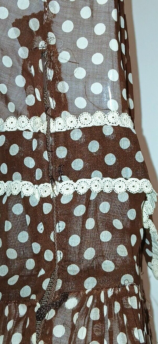 Darling Vintage Gay Gibson sheer Polka Dot dress 50s XS Lolita Rockabilly