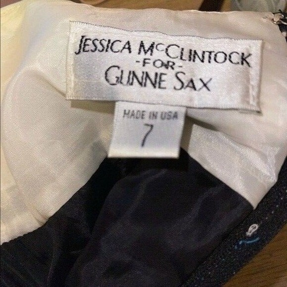 VTG Jessica McClintock Gunne Sax Strapless Satin Tulle Dress Size 7 Juniors