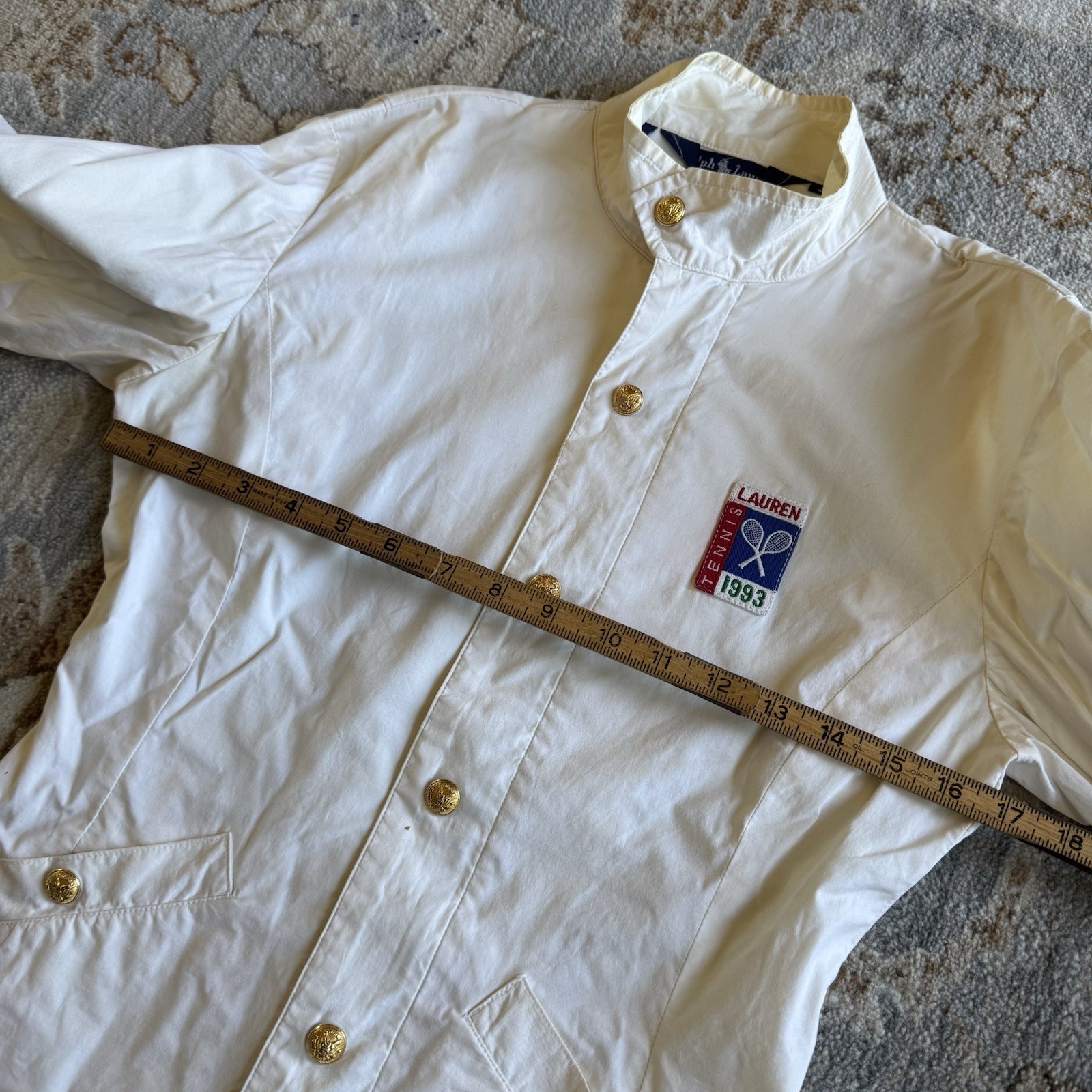 Vintage Ralph Lauren 1993 Tennis Jacket Women’s Sz 8 90s White RARE Sports Zip