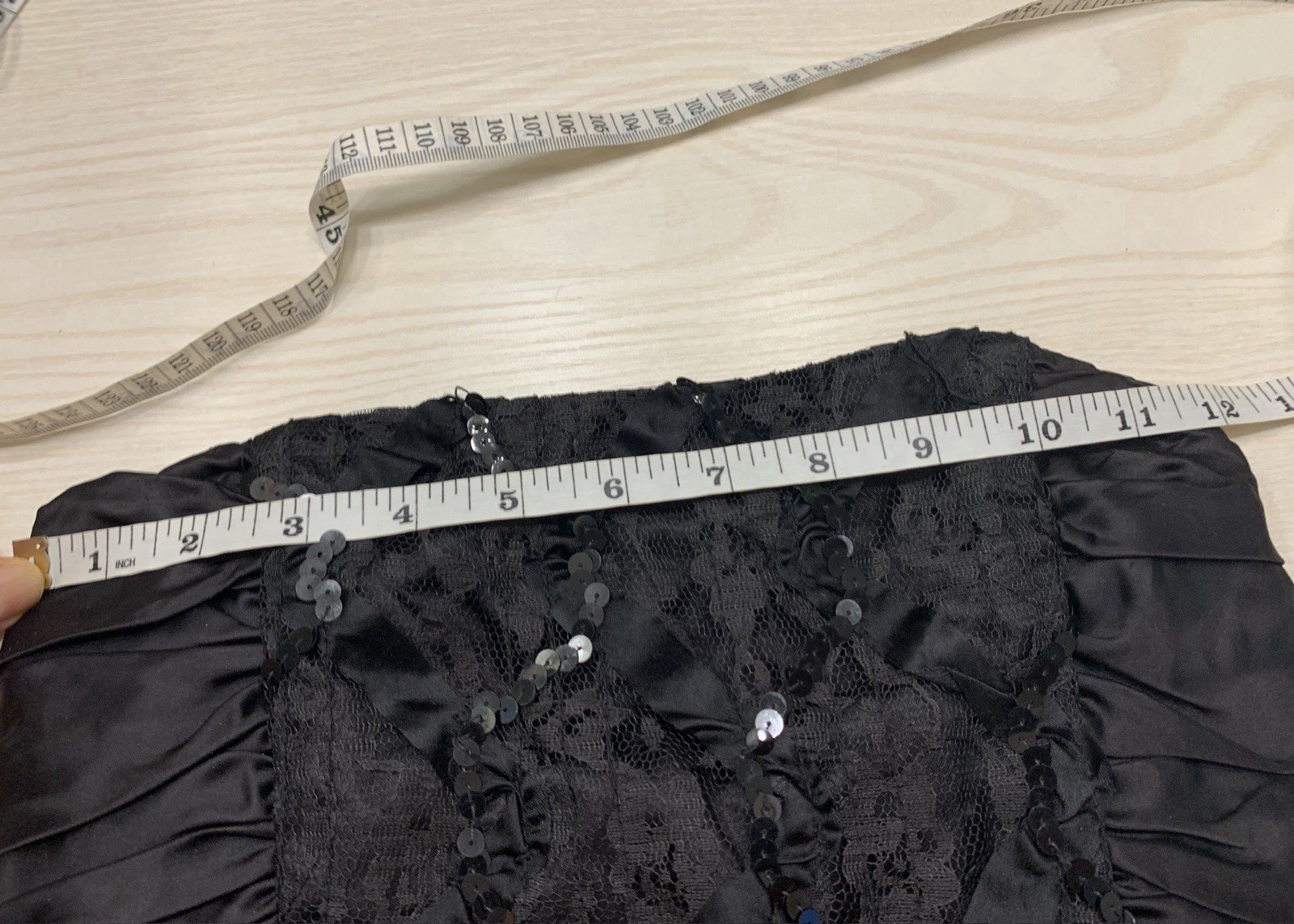 Elegant black prom dress bridesmaids evening wear sequins ruching vintage L bow