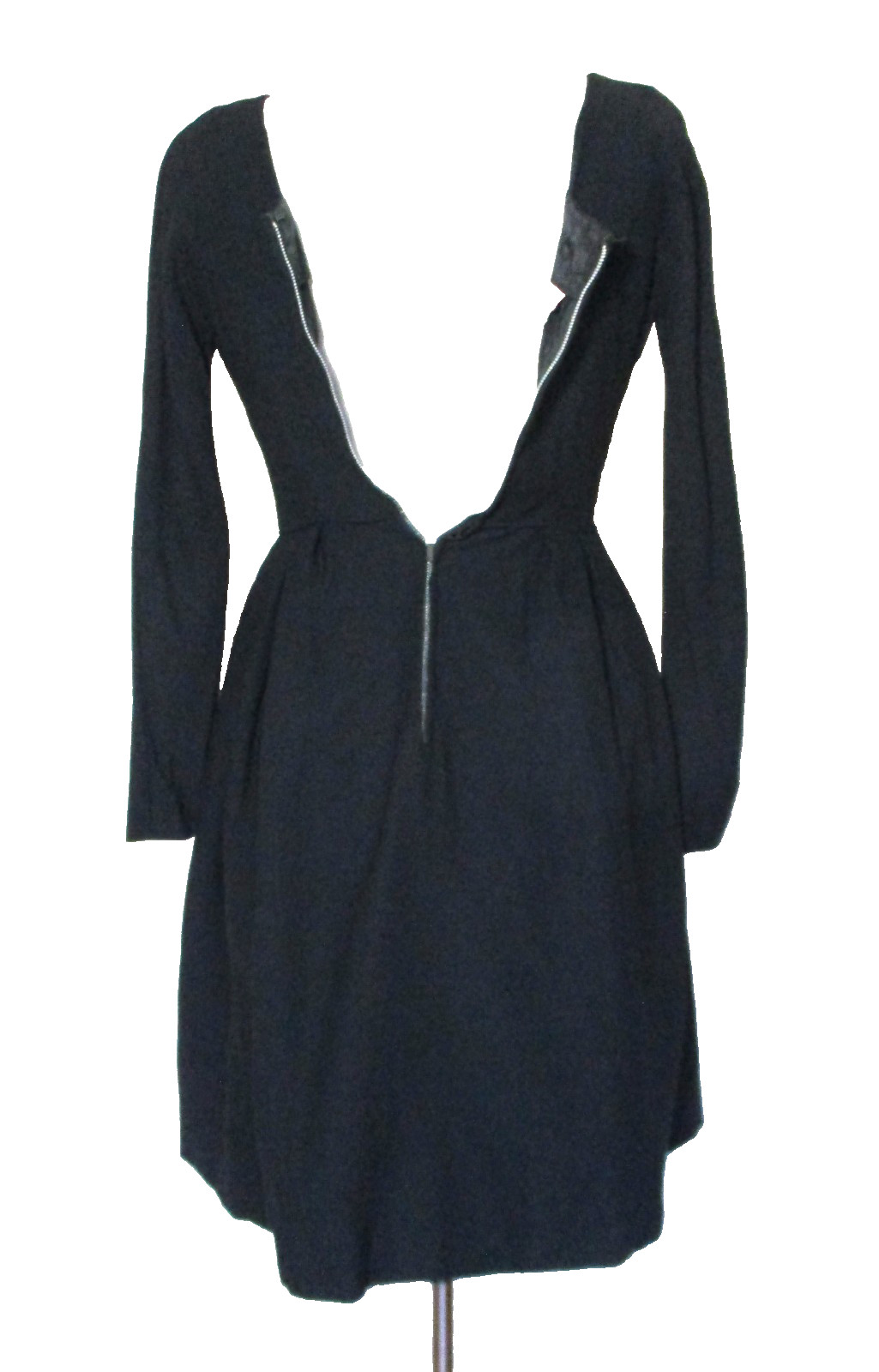 Vintage Stanton Jrs Dress XS/S Women Black Acetate/Polyester Long Sleeve