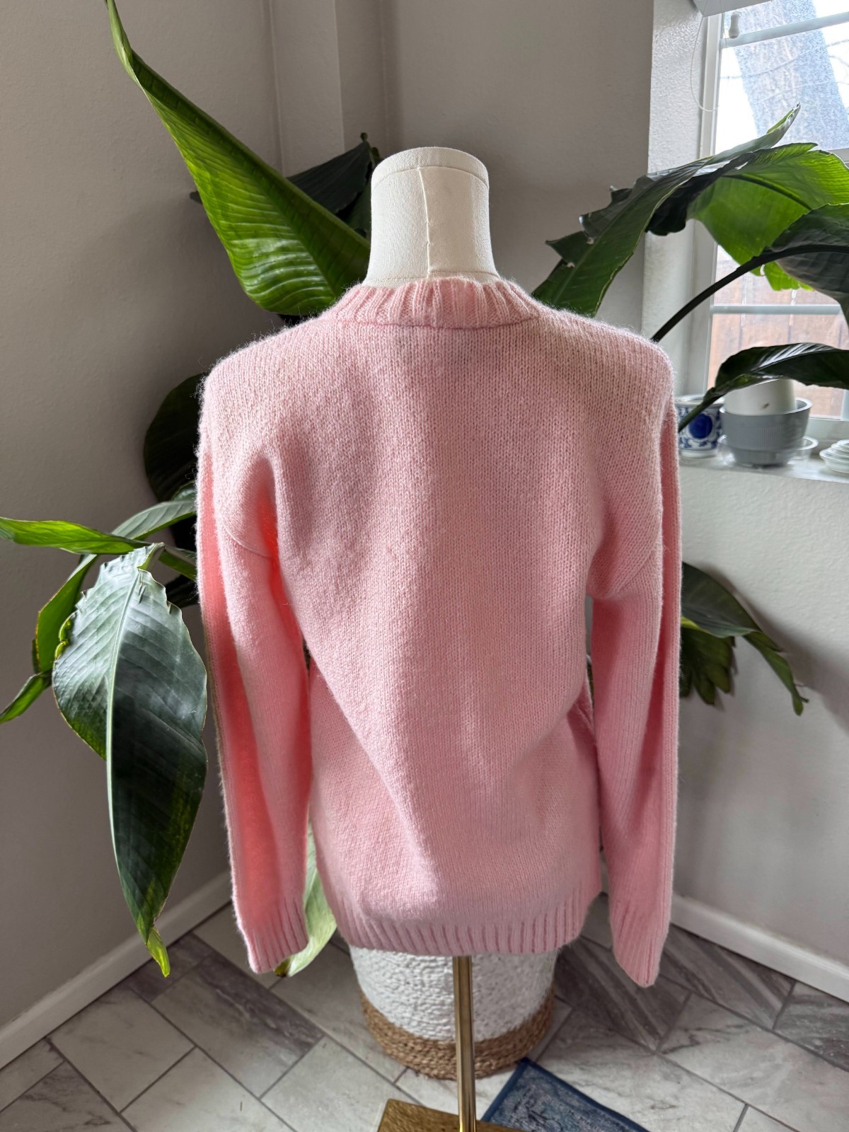 Vintage 1970s–80s Yarnworks Pink High Neck Sweater – Size S