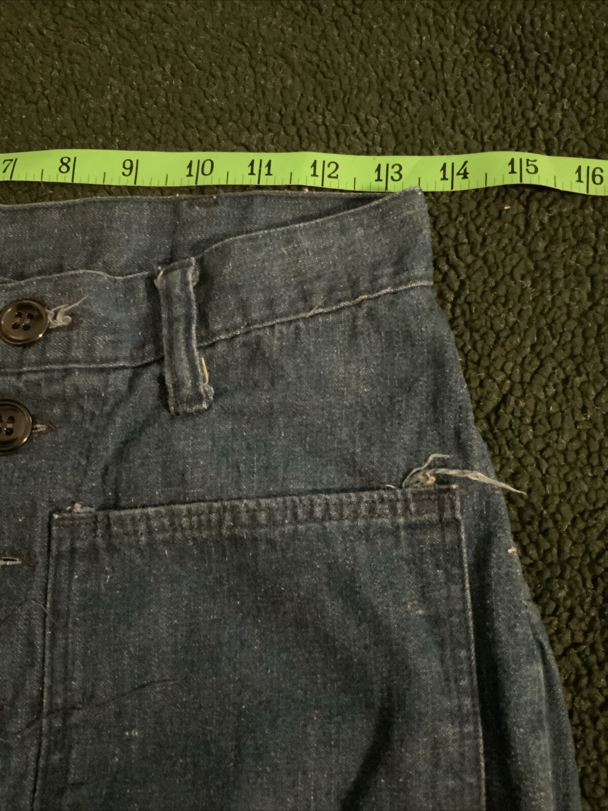 Vintage 60’s 70’s Womens Maverick Blue Bell Front Pocket Button Jeans 27” Tag 30