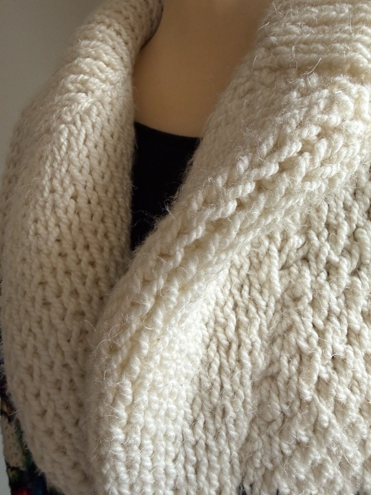 Vintage 60s-70s Cowichan Cardigan With Pockets ~ Shawl Collar ~ Chunky Knit