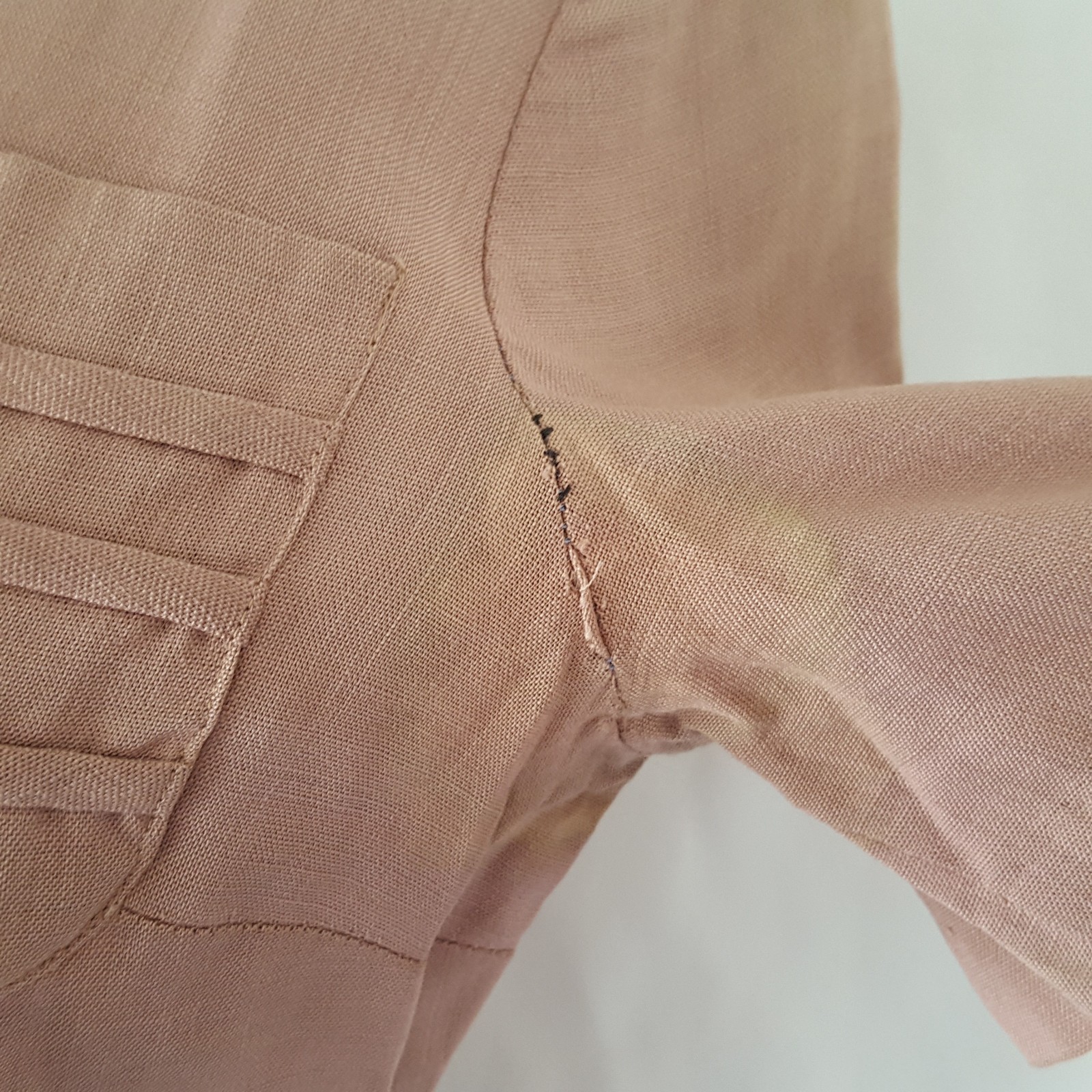 Vintage 40s 50s Brown Dress Size S Button Detail Sheath Secretary Wiggle Lampl