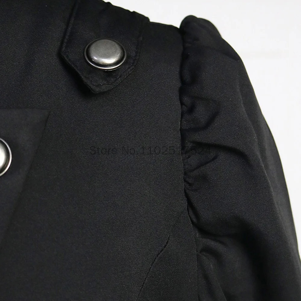 Gothic British Style Coat ForWomen Medieval Steampunk SolidColor Irregular Stand