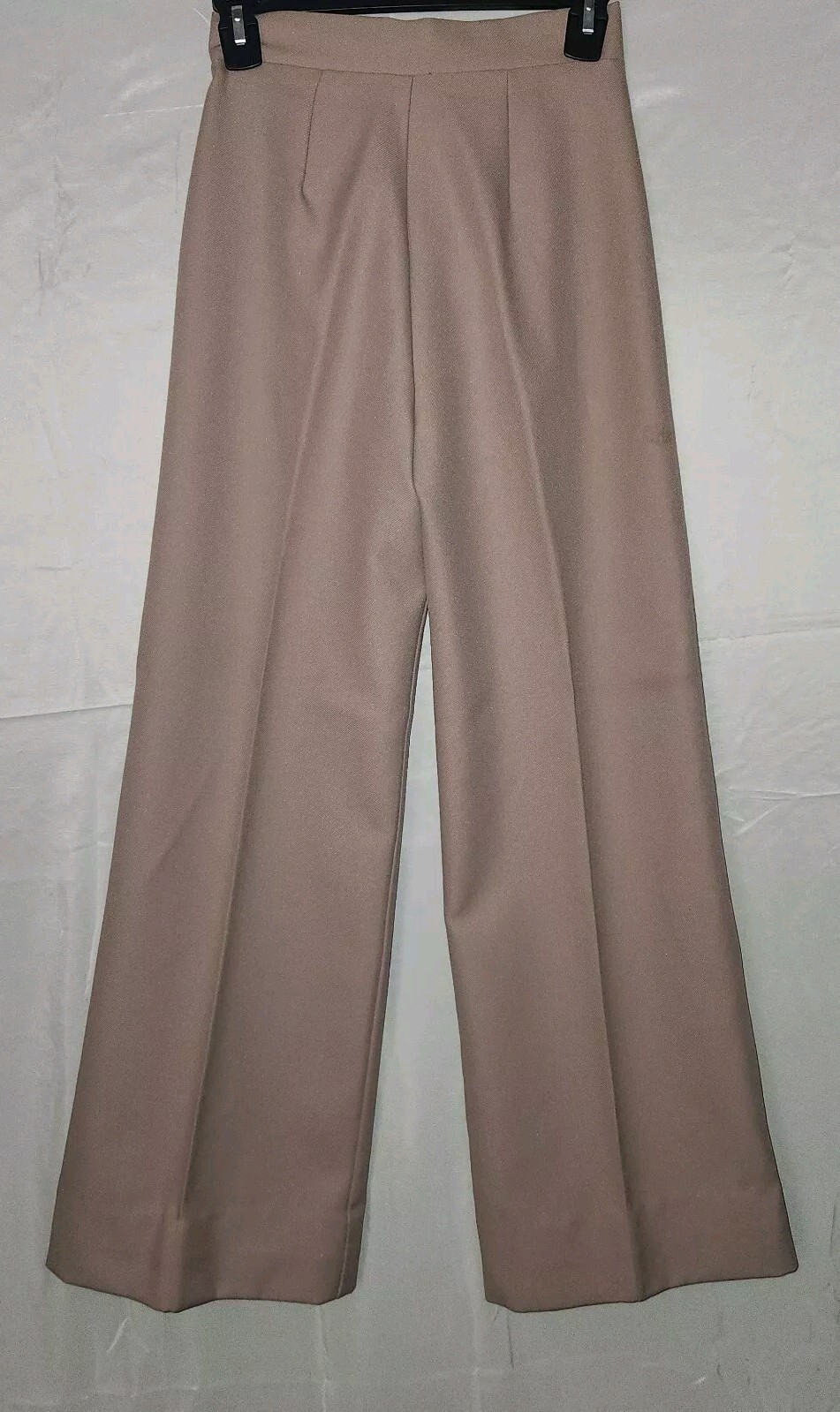 Vtg 1970s 2 Piece Suit Almond Small High Waist Flare.