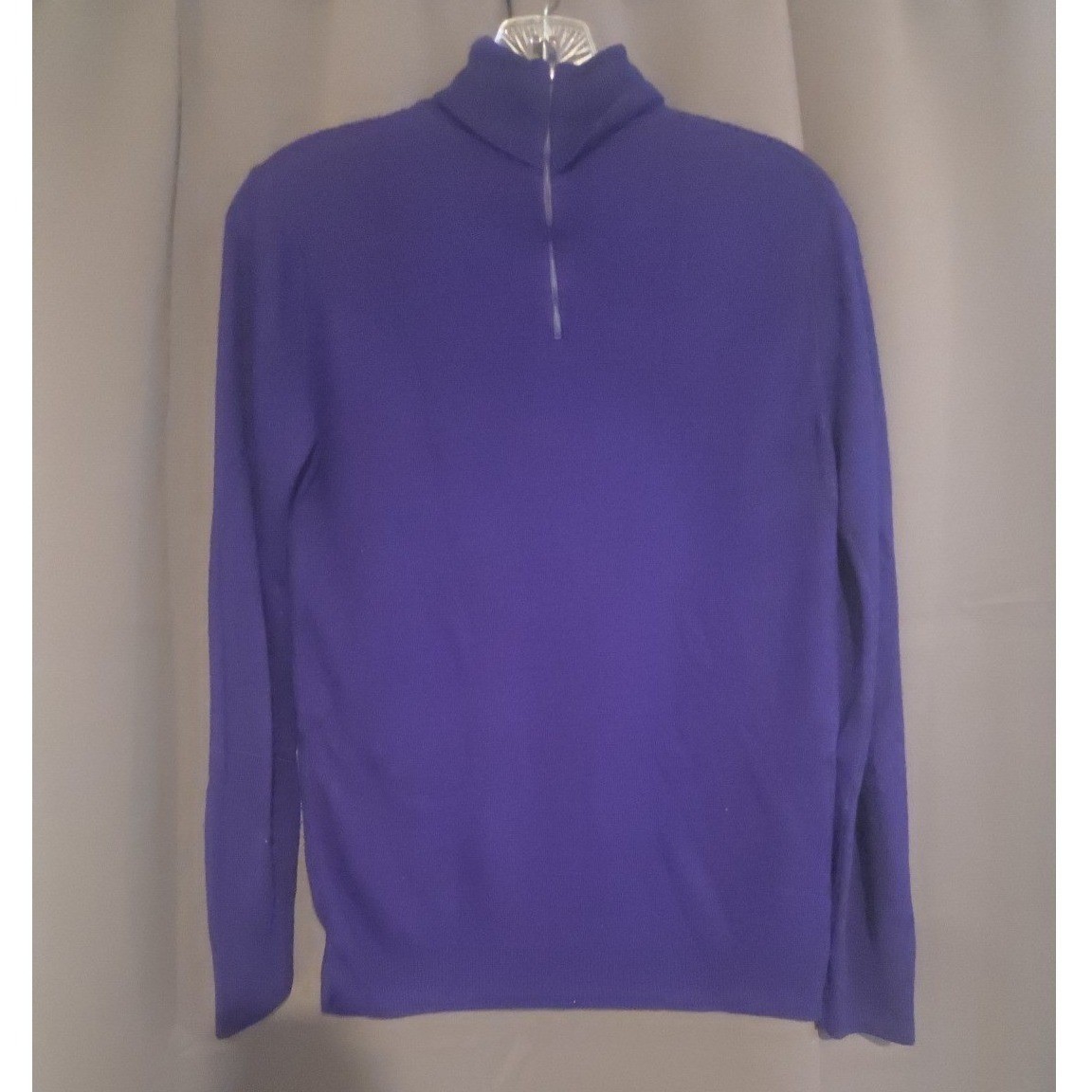 Joyce Lane Vintage Purple Quarter Zip, Acrylic Mock Neck Sweater, Woman’s Small