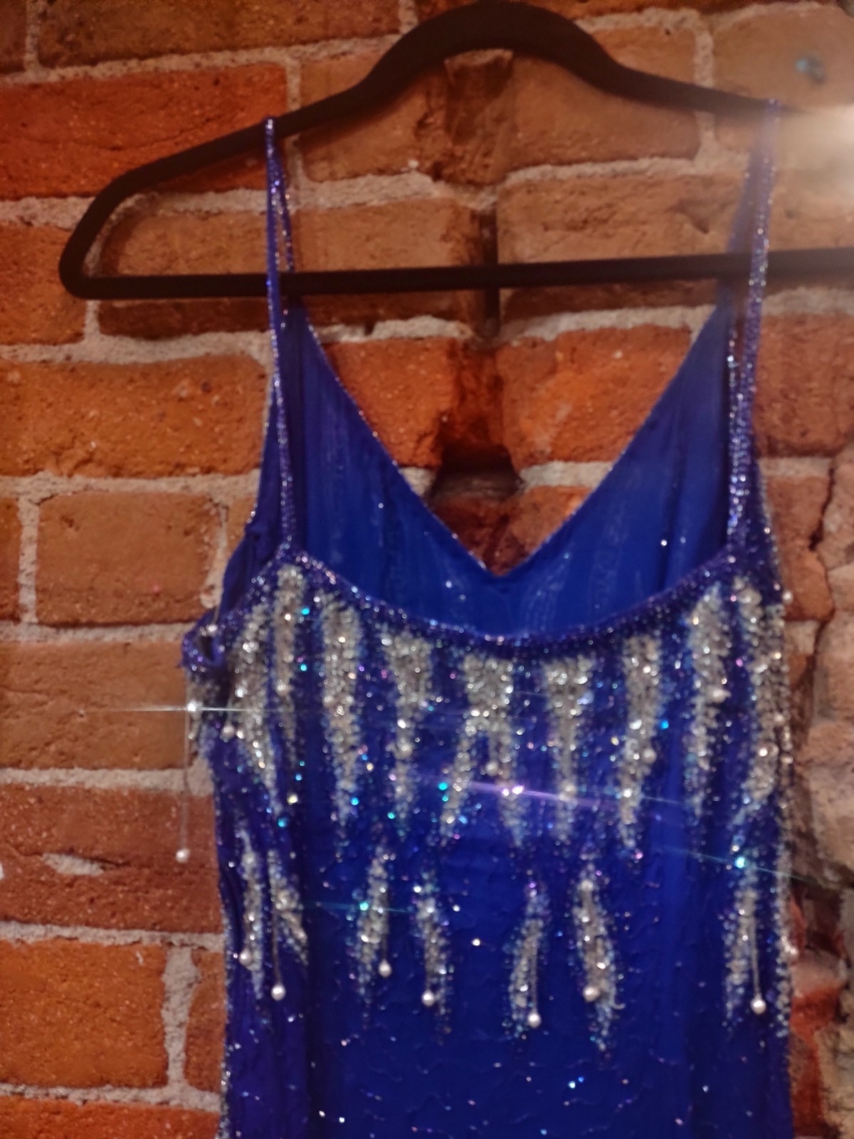 VTG 1980’s 1990’s S & N Fashions Silk Beaded and Sequin cocktail Dress Small