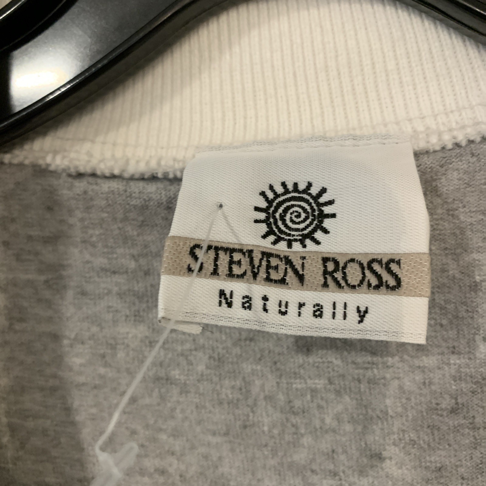 Steven Ross Naturally L Short Sleeve Zip Top & Maxi Skirt Set Gray Vintage