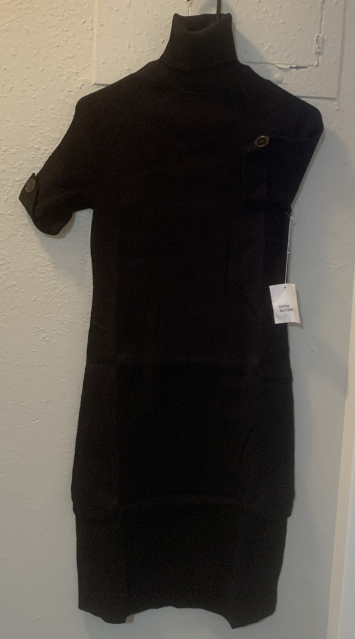 Vintage Victorias Secret Moda Intl. Sweater Dress Sz Large Black NWT