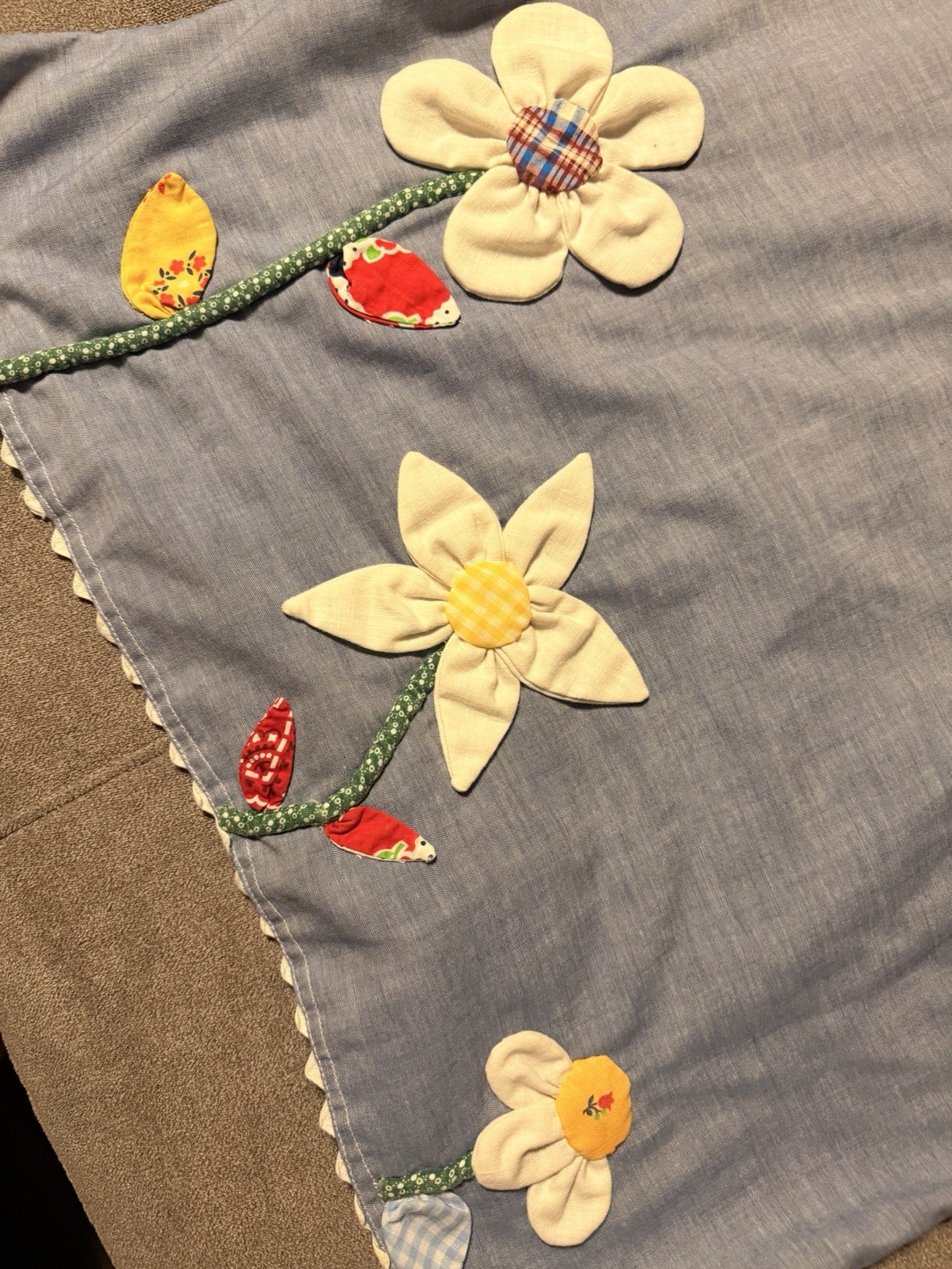 Vintage 1970’s JCPenney Big Mac Button Up Shirt Ladies Large Blue Flowers Rare