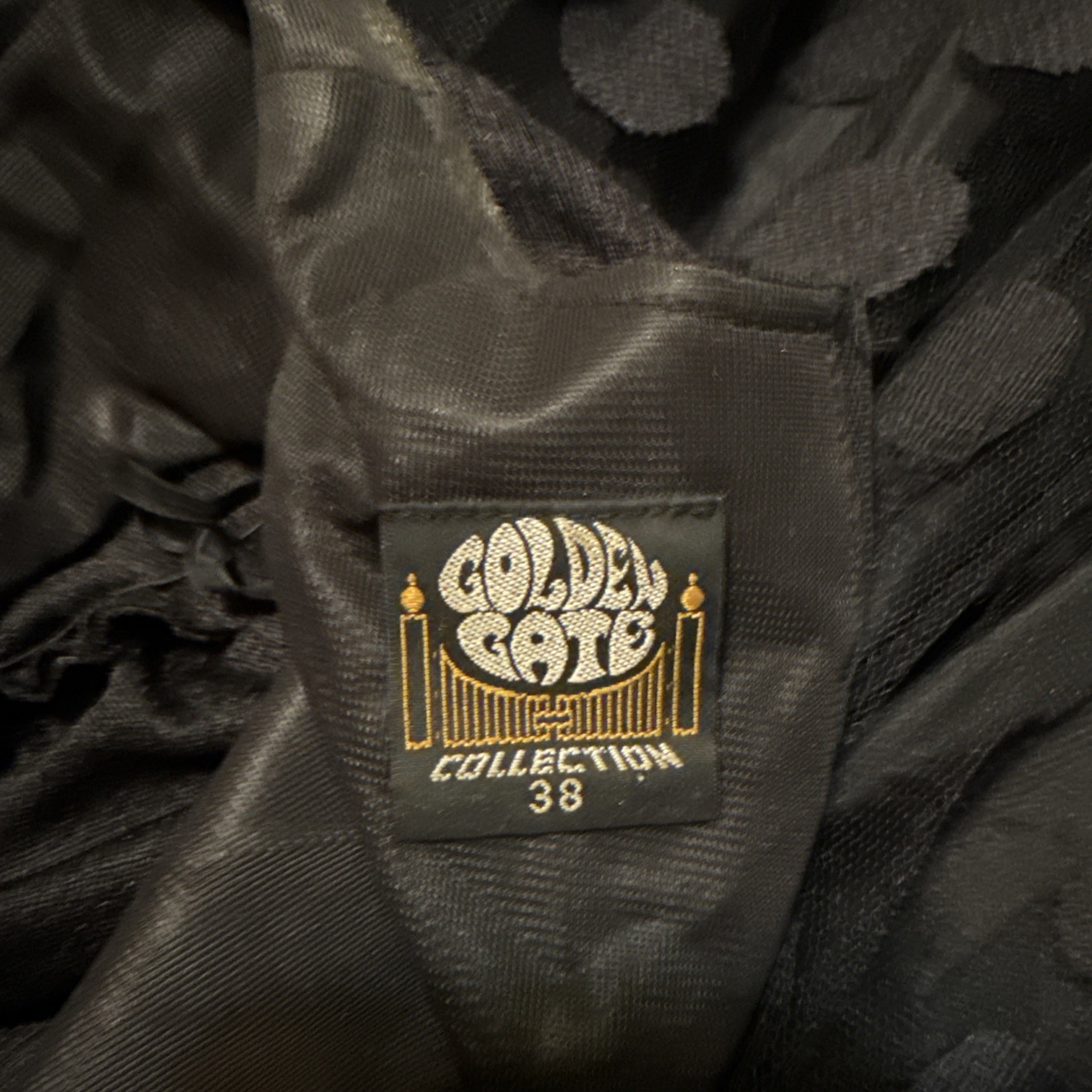 1970S Golden Gate Black Tule And Velvet Vintage Size 38 Or 8