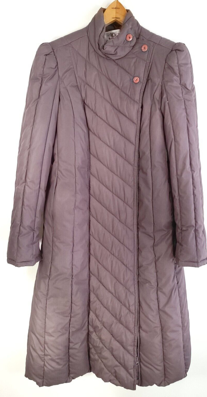 Vintage Count Romi Coat Women’s 12 Purple Front Zip Duck Down Retro