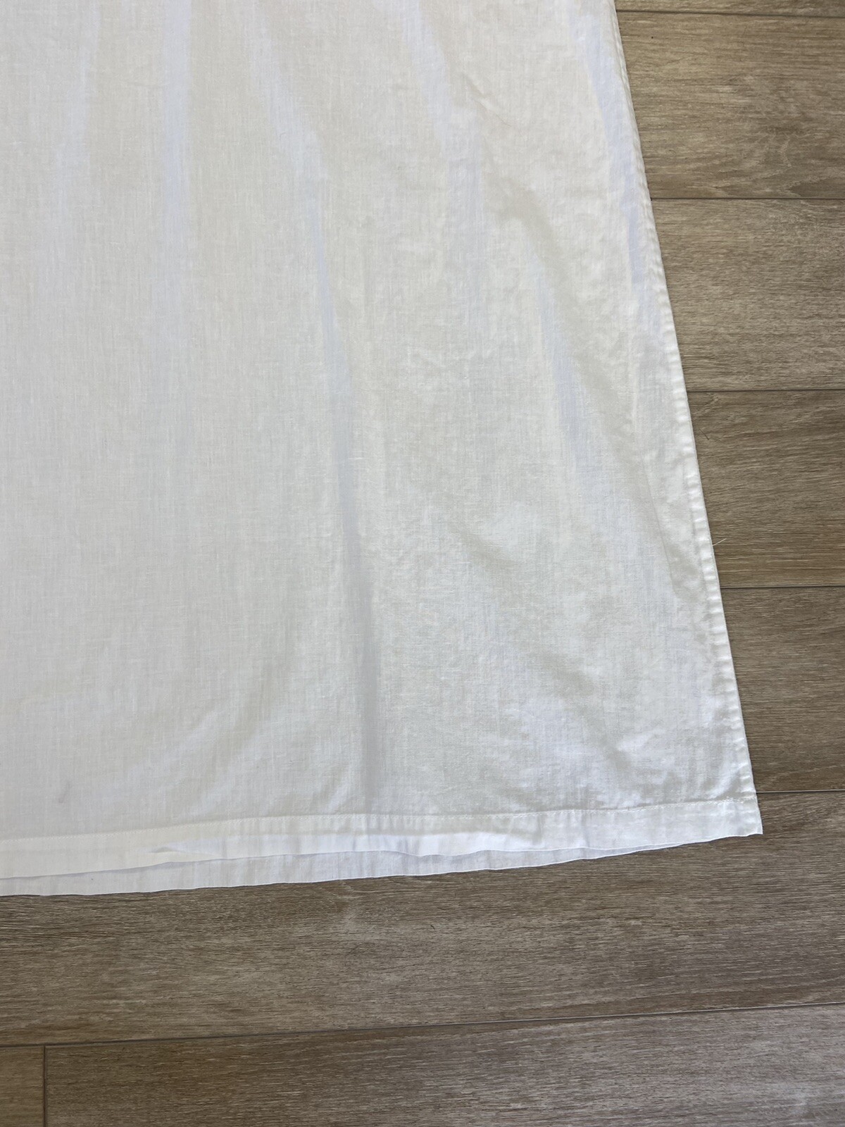Antique Edwardian White Cotton Slip Dress or Night Gown Embroidery and Lace Trim