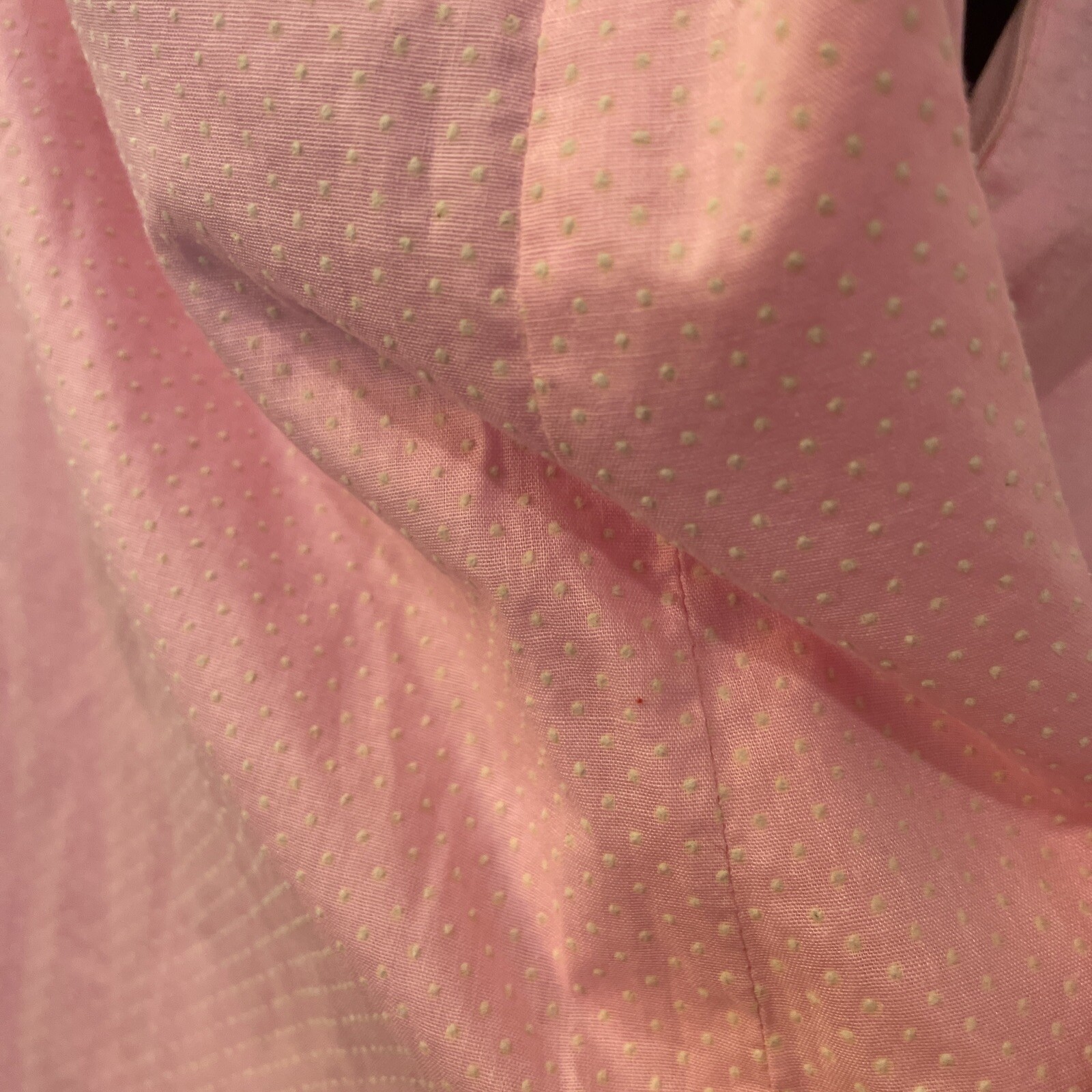 Vintage Hawaiian McINERNY Maxi Dress Pink Dot Swiss Sheer 3/4 Sleeves Size 10