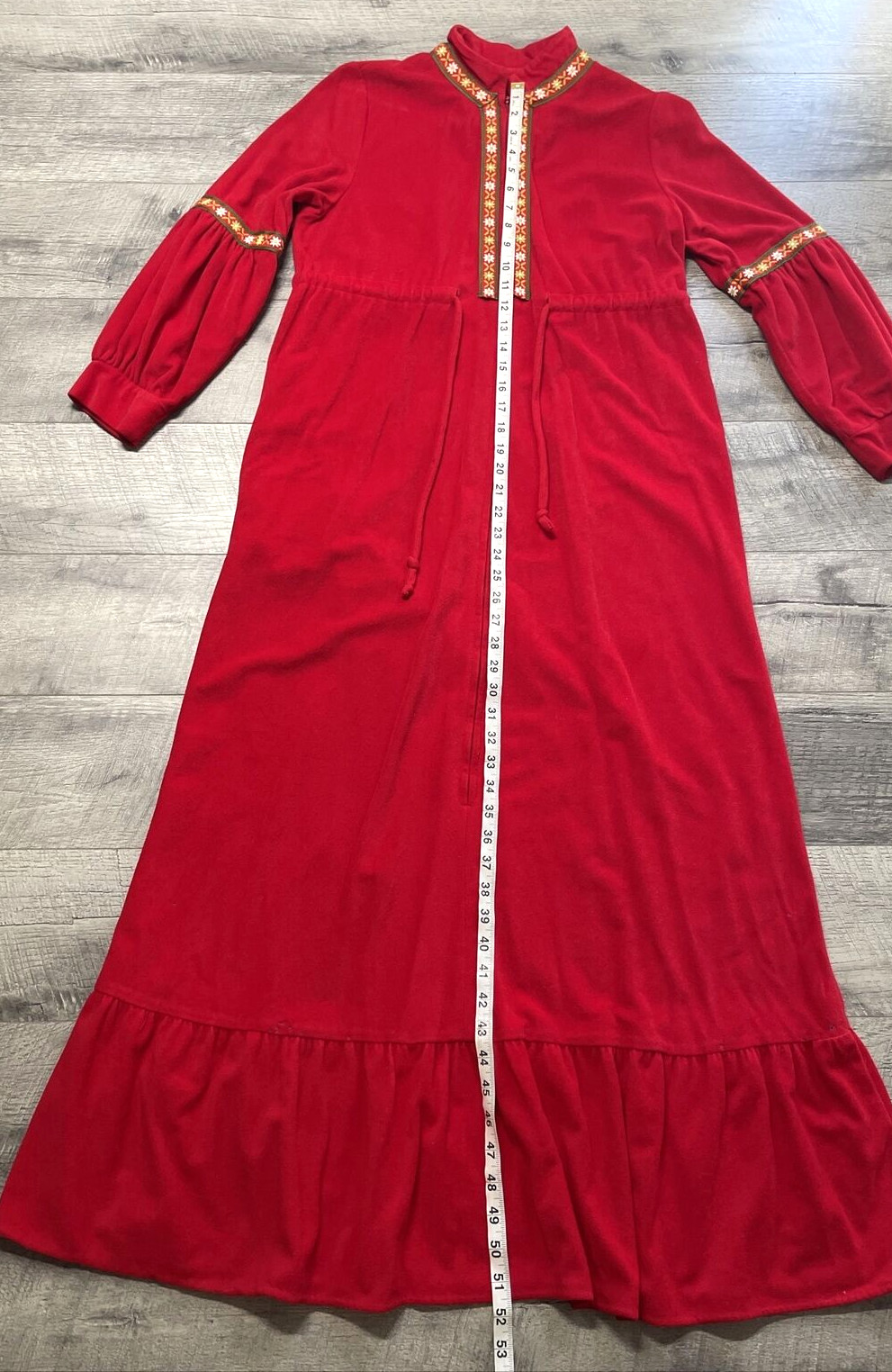 Vintage Lounge Craft Nightgown Housecoat Womens Medium Zip Pocket Long Robe USA